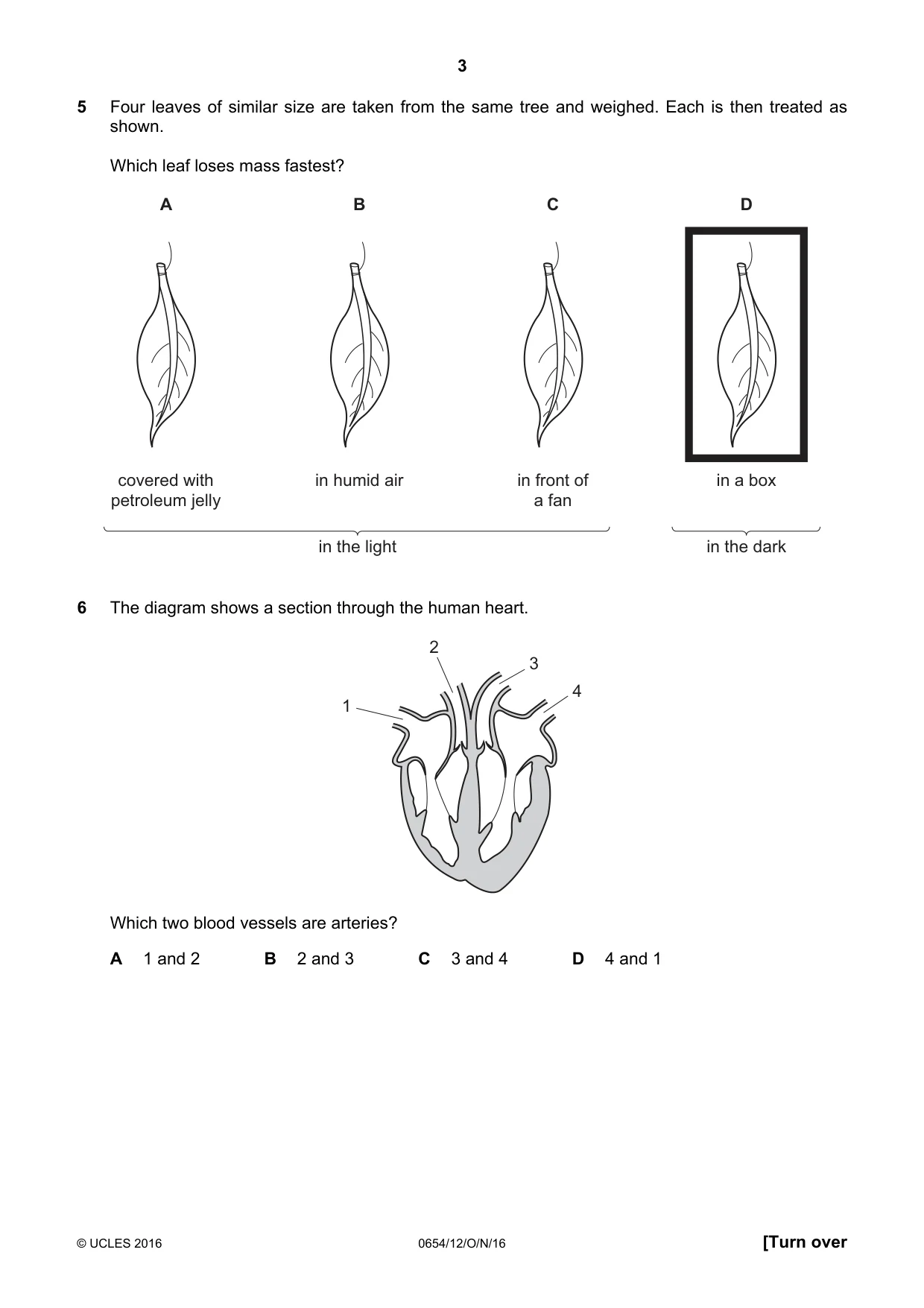 Cambridge IGCSE Sciences - Co-ordinated (Double) 0654 2016 Oct/Nov Paper 1 · Variant 2 question paper, page 3 of 20