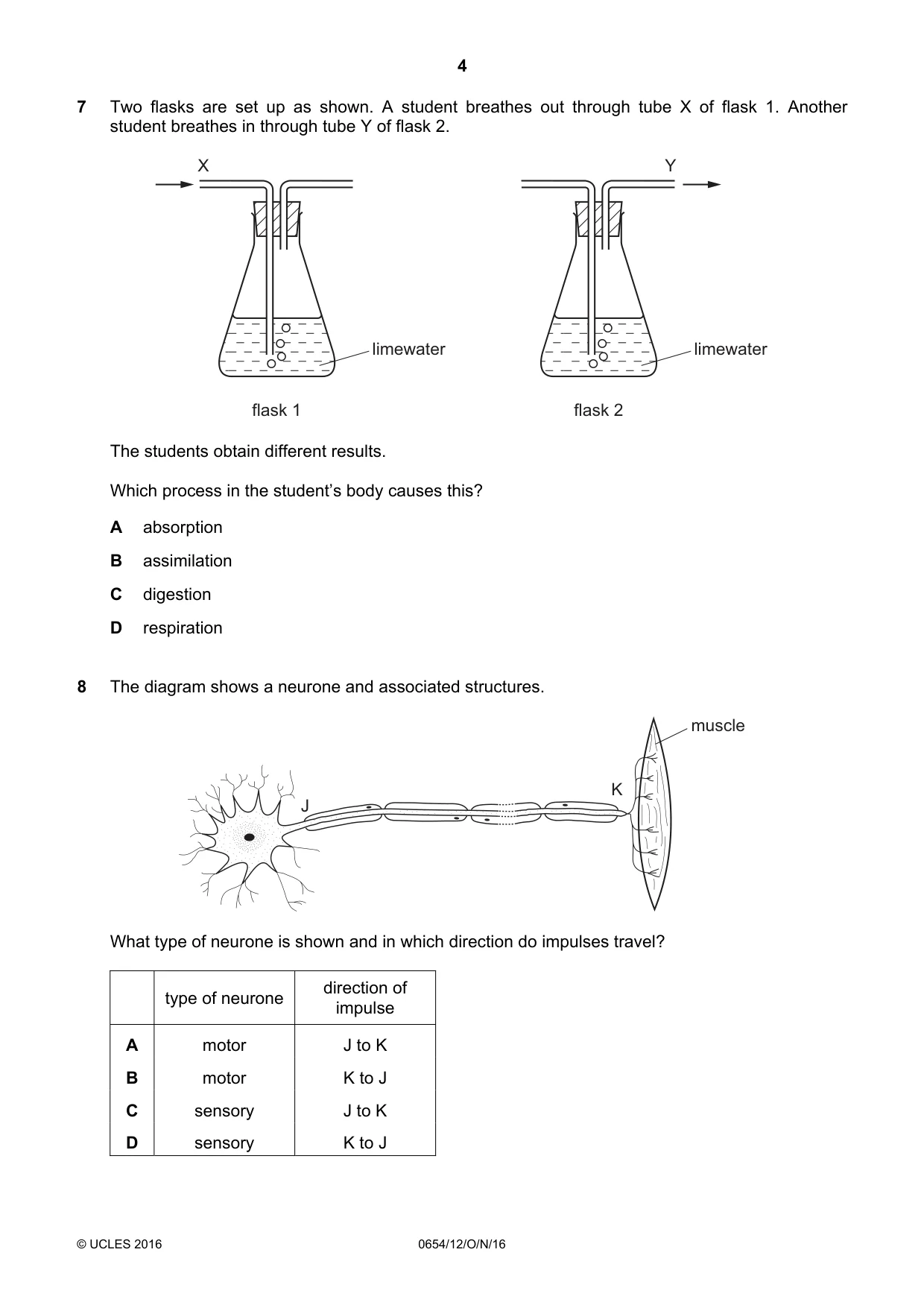 Cambridge IGCSE Sciences - Co-ordinated (Double) 0654 2016 Oct/Nov Paper 1 · Variant 2 question paper, page 4 of 20