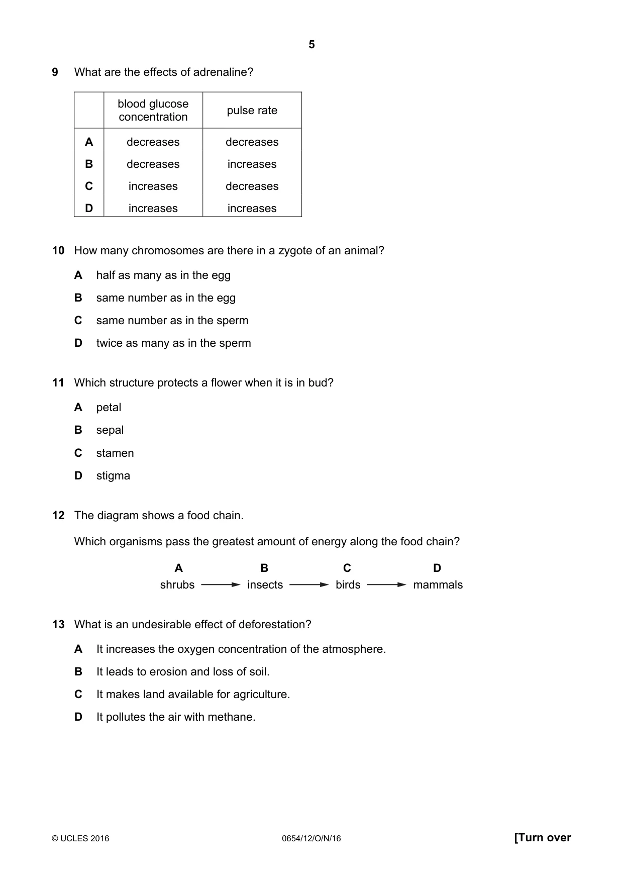 Cambridge IGCSE Sciences - Co-ordinated (Double) 0654 2016 Oct/Nov Paper 1 · Variant 2 question paper, page 5 of 20