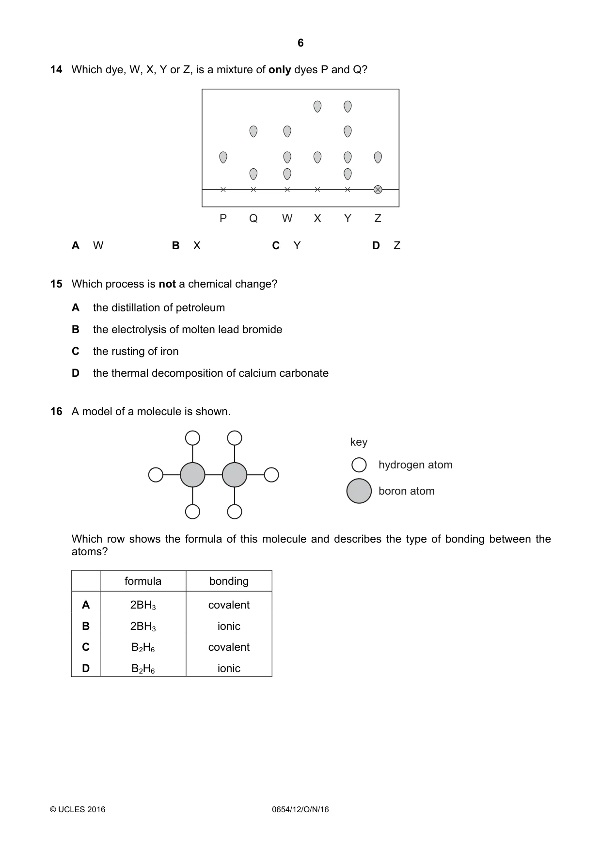 Cambridge IGCSE Sciences - Co-ordinated (Double) 0654 2016 Oct/Nov Paper 1 · Variant 2 question paper, page 6 of 20