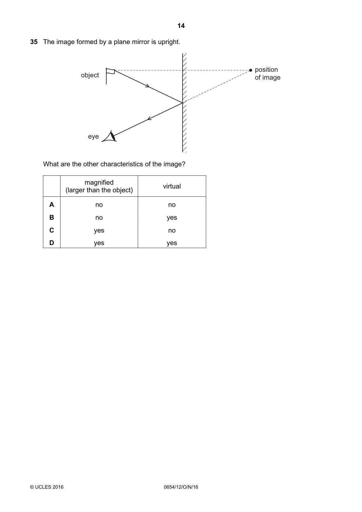Cambridge IGCSE Sciences - Co-ordinated (Double) 0654 2016 Oct/Nov Paper 1 · Variant 2 question paper, page 14 of 20