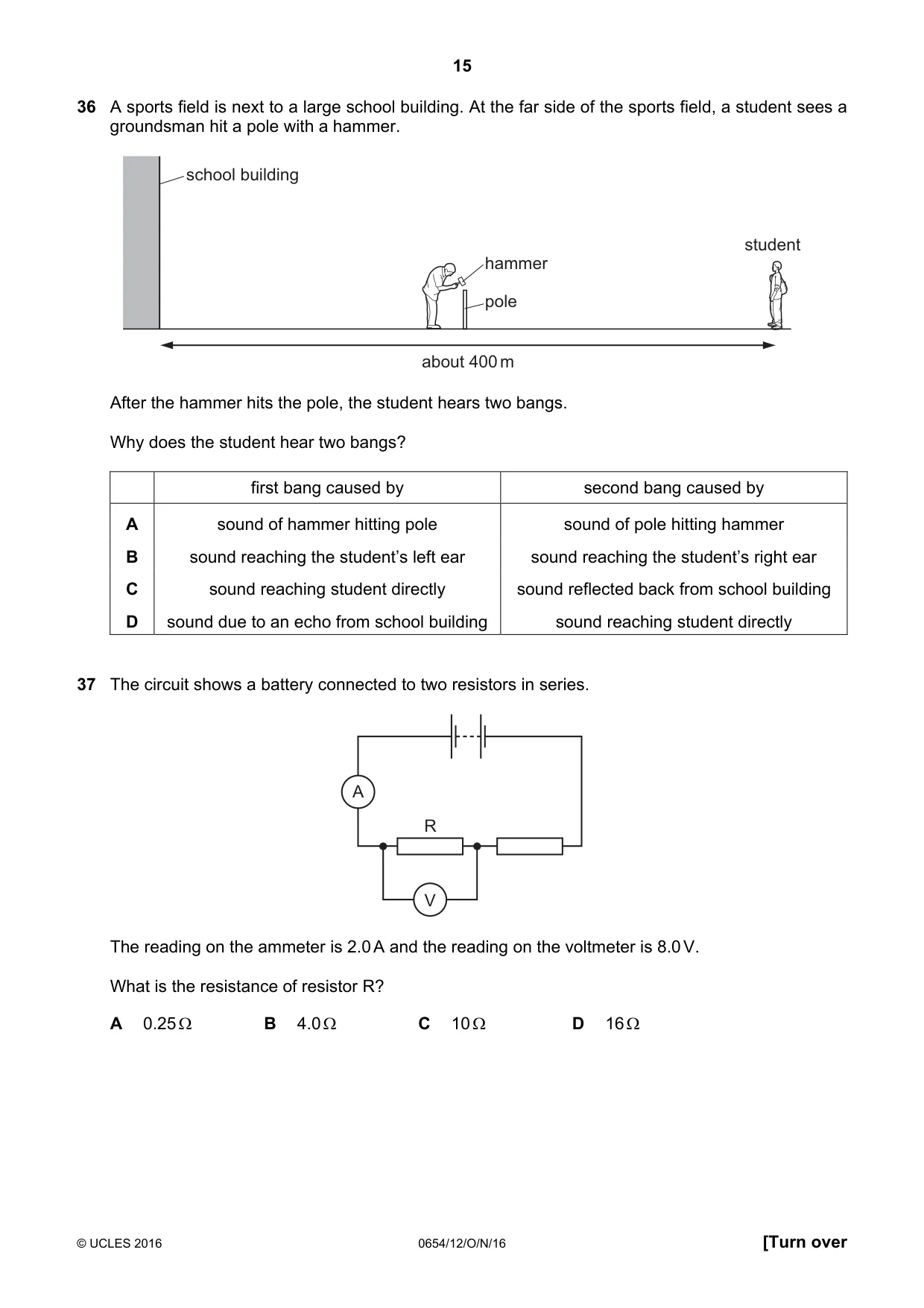 Cambridge IGCSE Sciences - Co-ordinated (Double) 0654 2016 Oct/Nov Paper 1 · Variant 2 question paper, page 15 of 20
