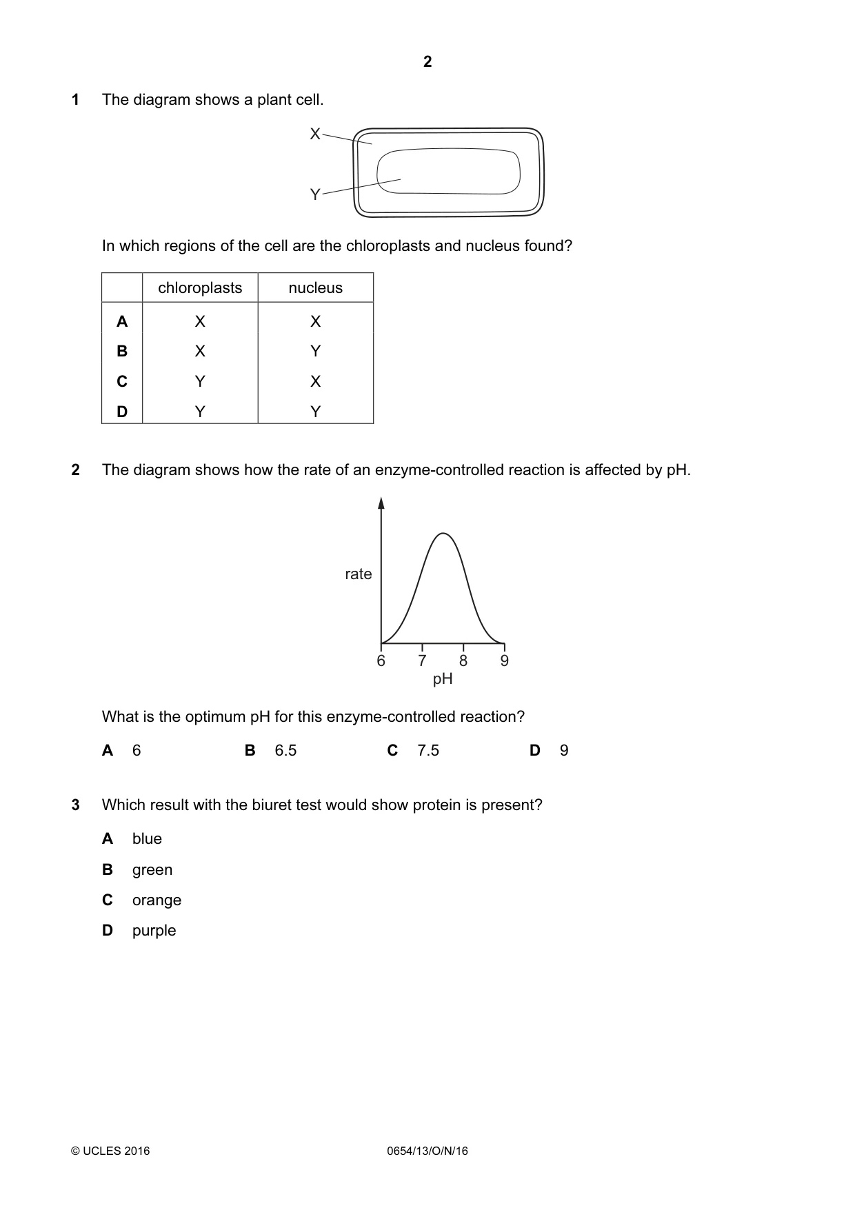 Cambridge IGCSE Sciences - Co-ordinated (Double) 0654 2016 Oct/Nov Paper 1 · Variant 3 question paper, page 2 of 20