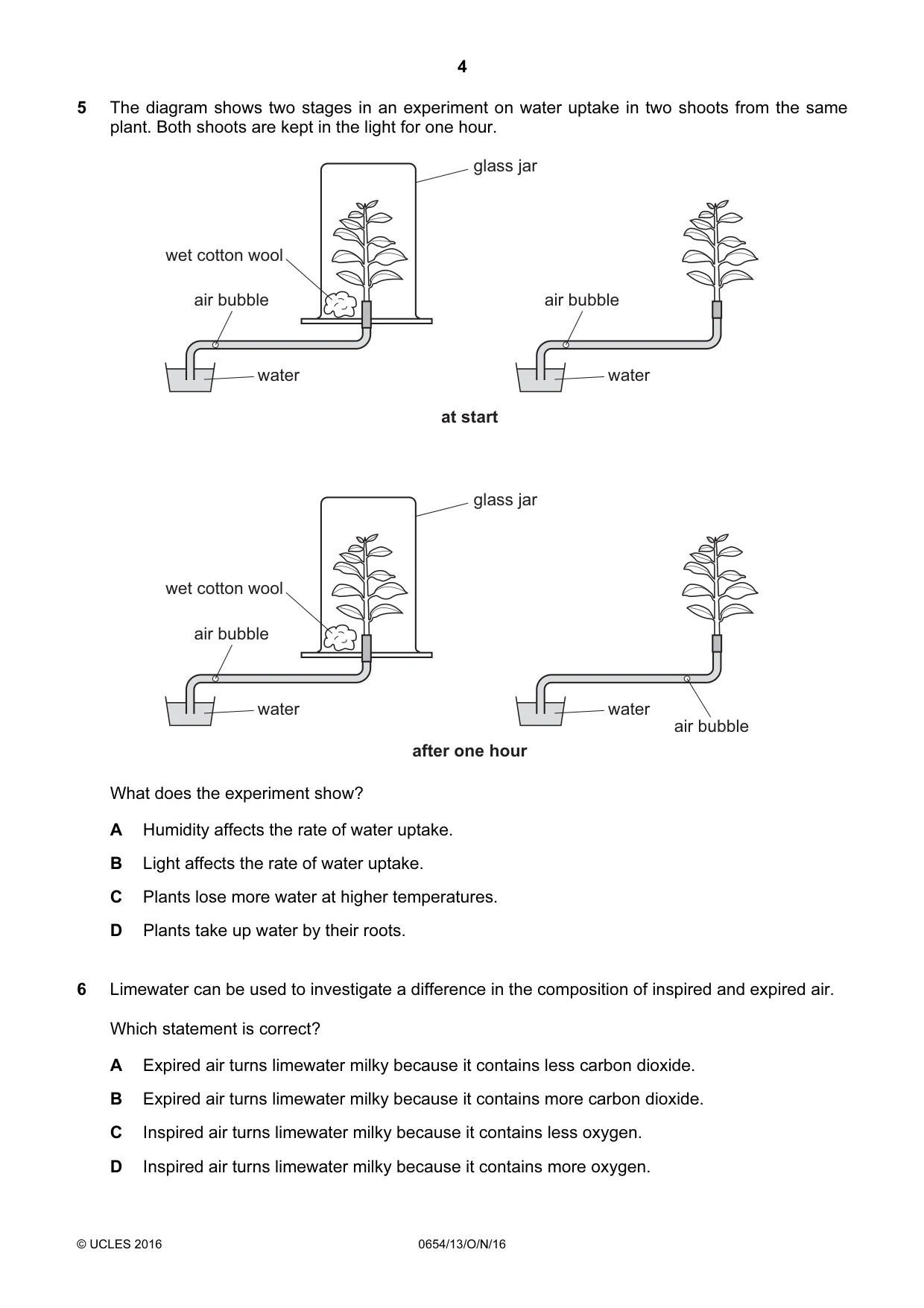 Cambridge IGCSE Sciences - Co-ordinated (Double) 0654 2016 Oct/Nov Paper 1 · Variant 3 question paper, page 4 of 20