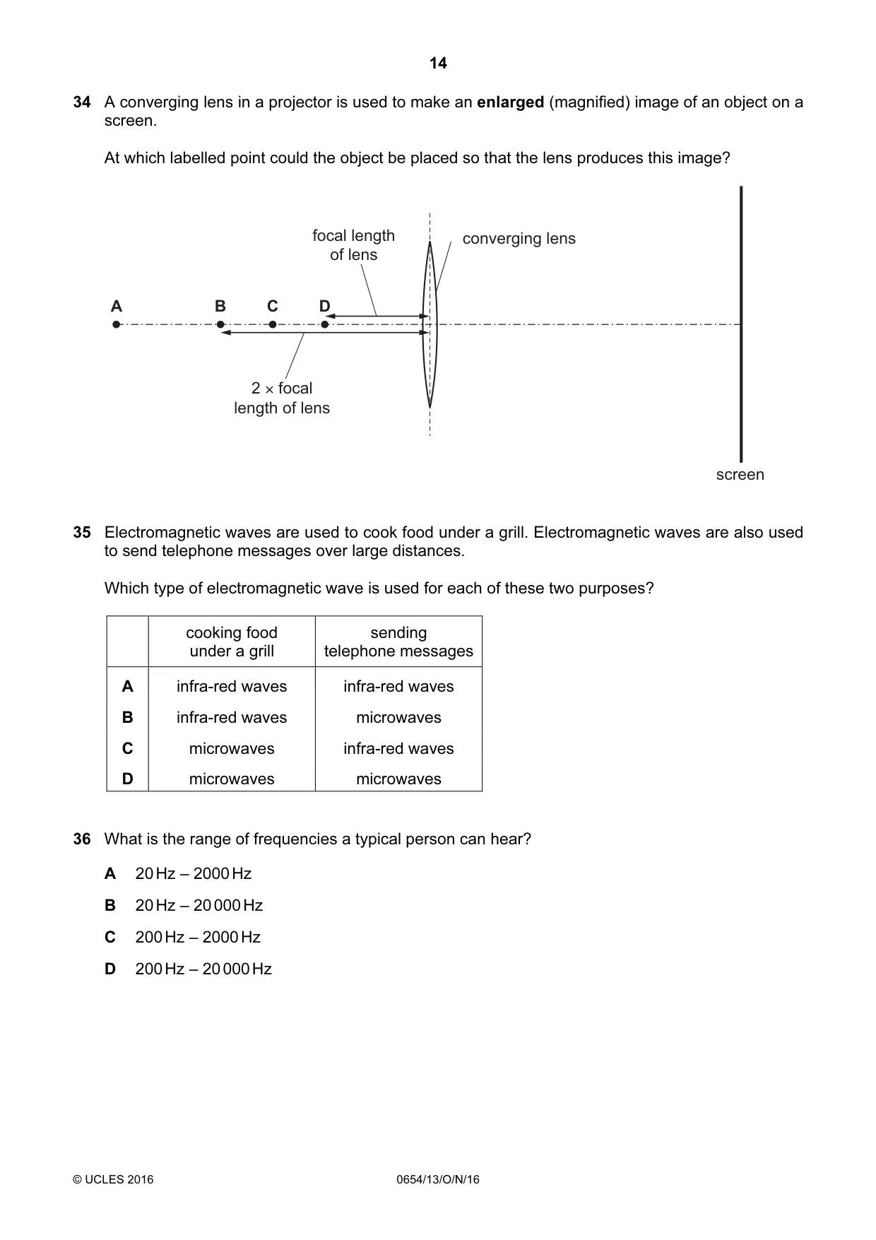 Cambridge IGCSE Sciences - Co-ordinated (Double) 0654 2016 Oct/Nov Paper 1 · Variant 3 question paper, page 14 of 20