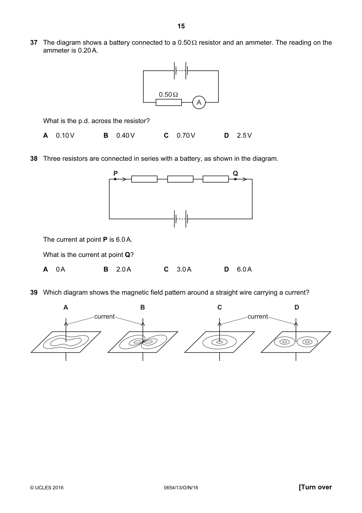 Cambridge IGCSE Sciences - Co-ordinated (Double) 0654 2016 Oct/Nov Paper 1 · Variant 3 question paper, page 15 of 20