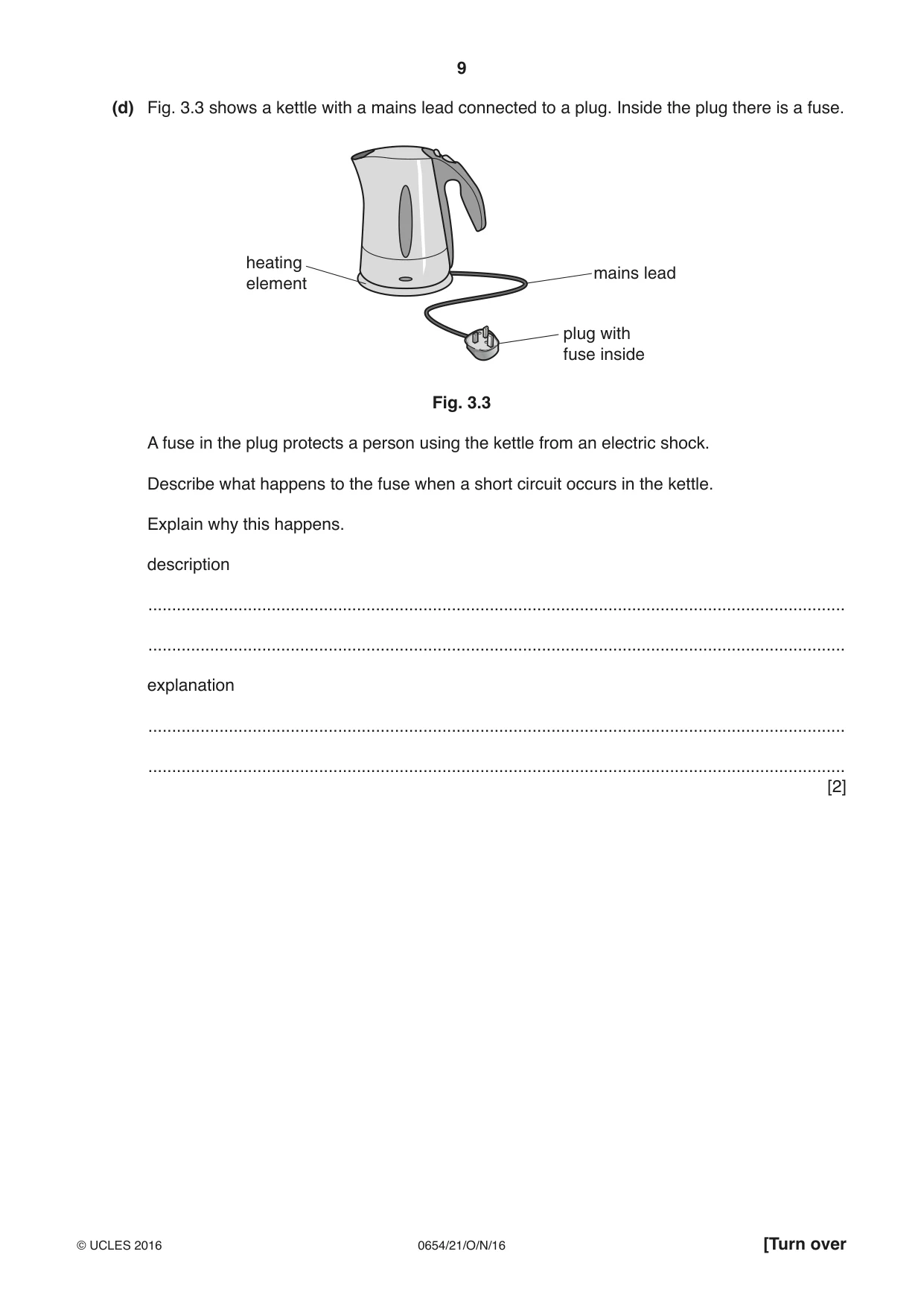 Cambridge IGCSE Sciences - Co-ordinated (Double) 0654 2016 Oct/Nov Paper 2 · Variant 1 question paper, page 9 of 32