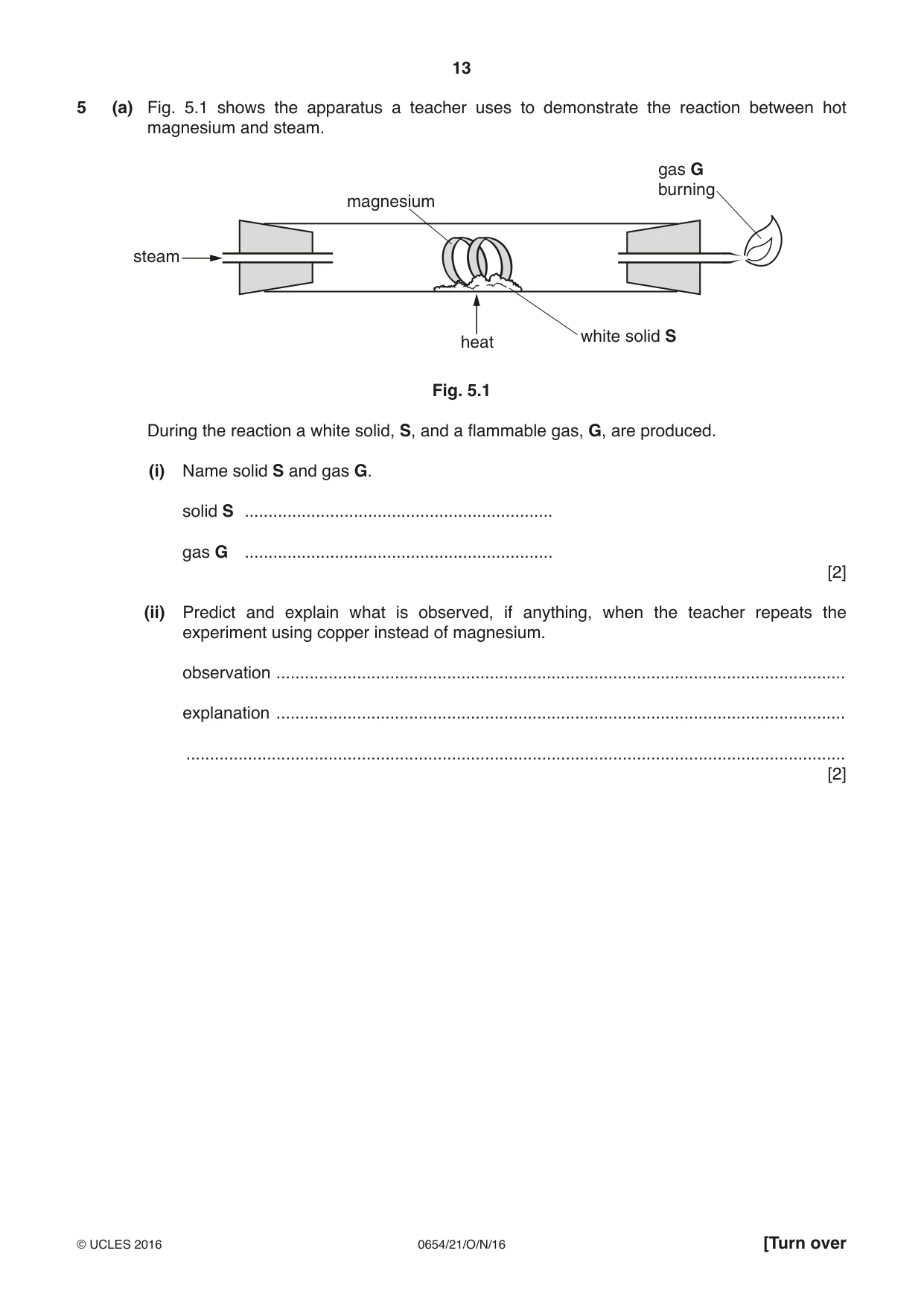 Cambridge IGCSE Sciences - Co-ordinated (Double) 0654 2016 Oct/Nov Paper 2 · Variant 1 question paper, page 13 of 32