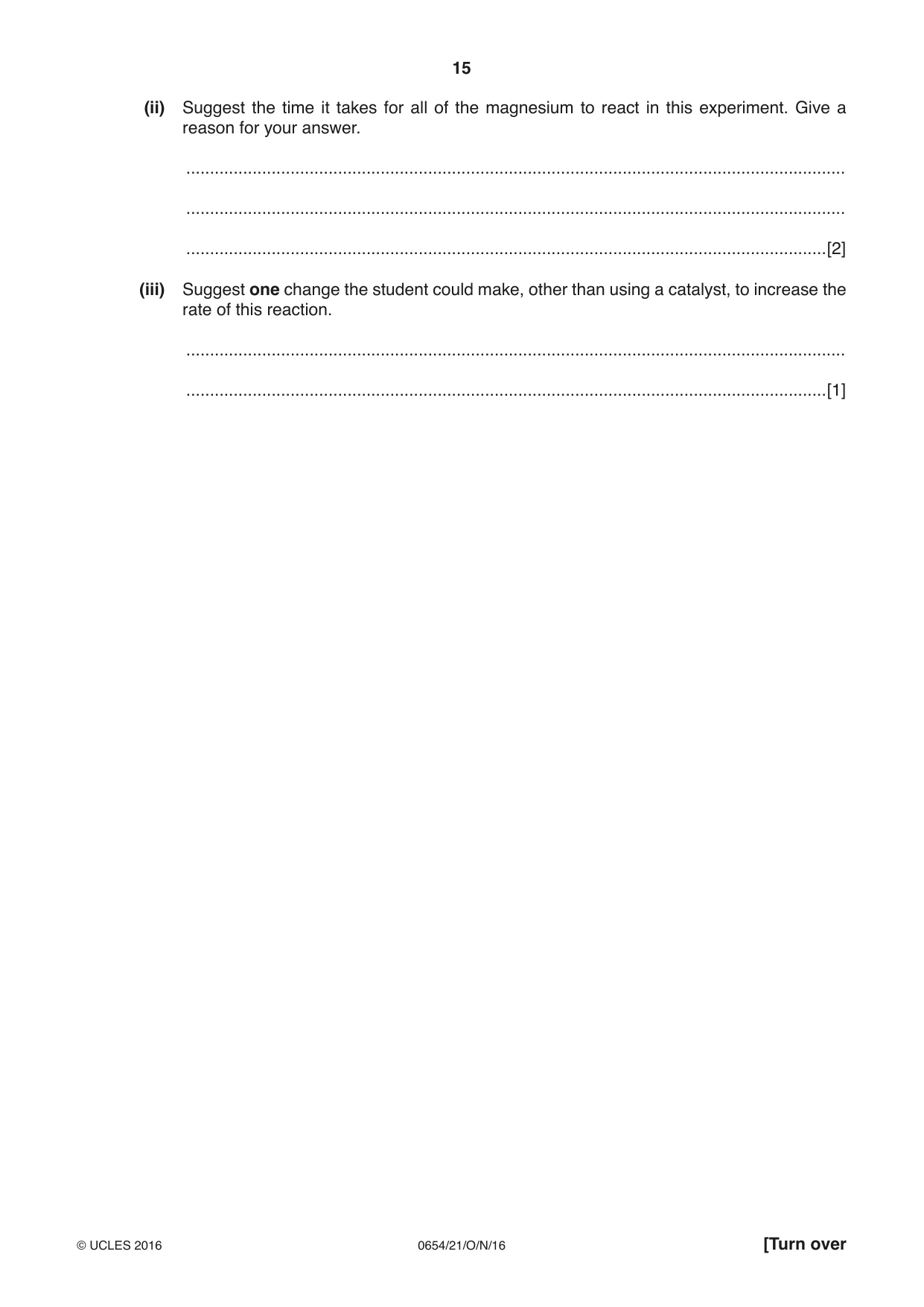 Cambridge IGCSE Sciences - Co-ordinated (Double) 0654 2016 Oct/Nov Paper 2 · Variant 1 question paper, page 15 of 32
