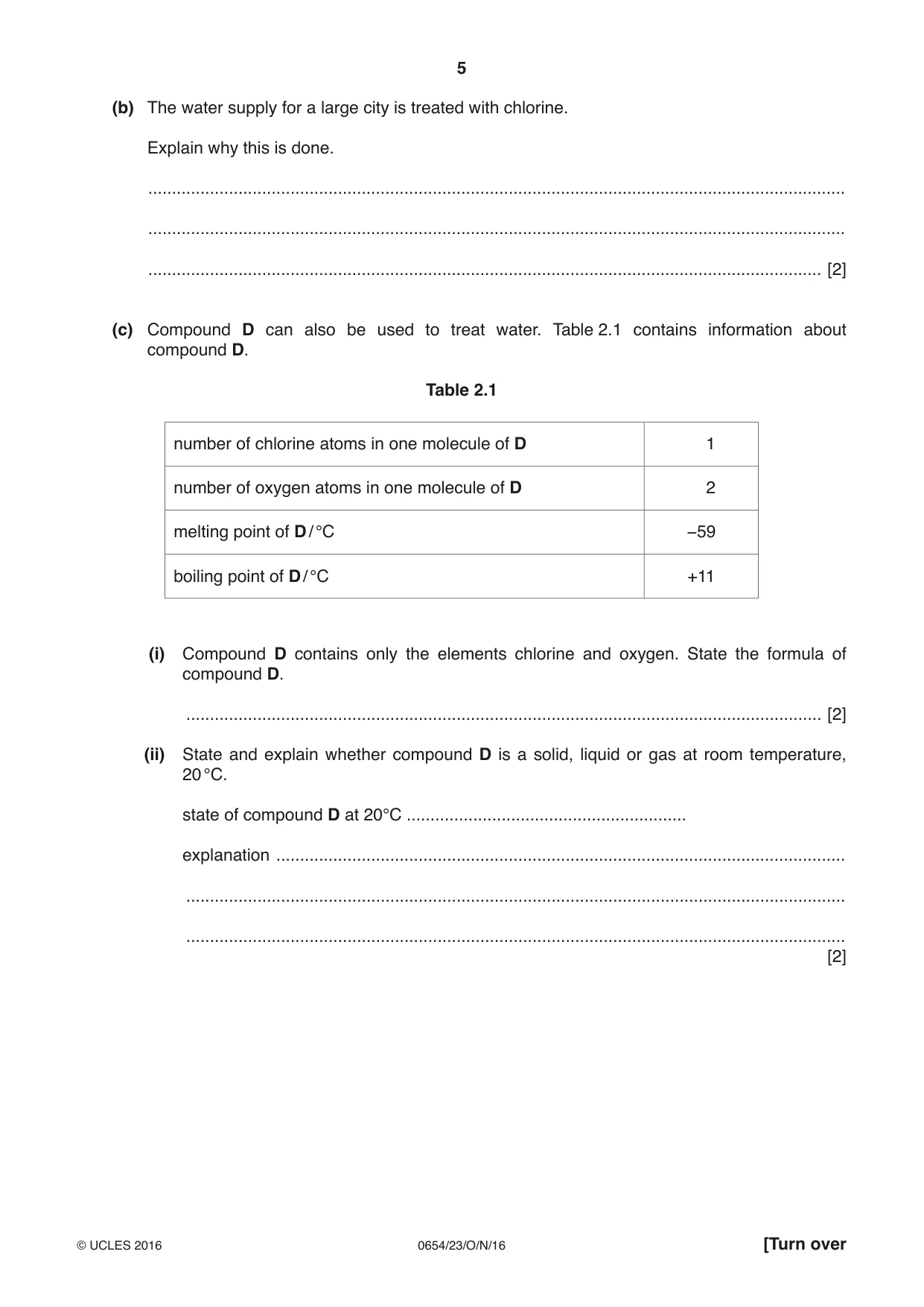Cambridge IGCSE Sciences - Co-ordinated (Double) 0654 2016 Oct/Nov Paper 2 · Variant 3 question paper, page 5 of 28
