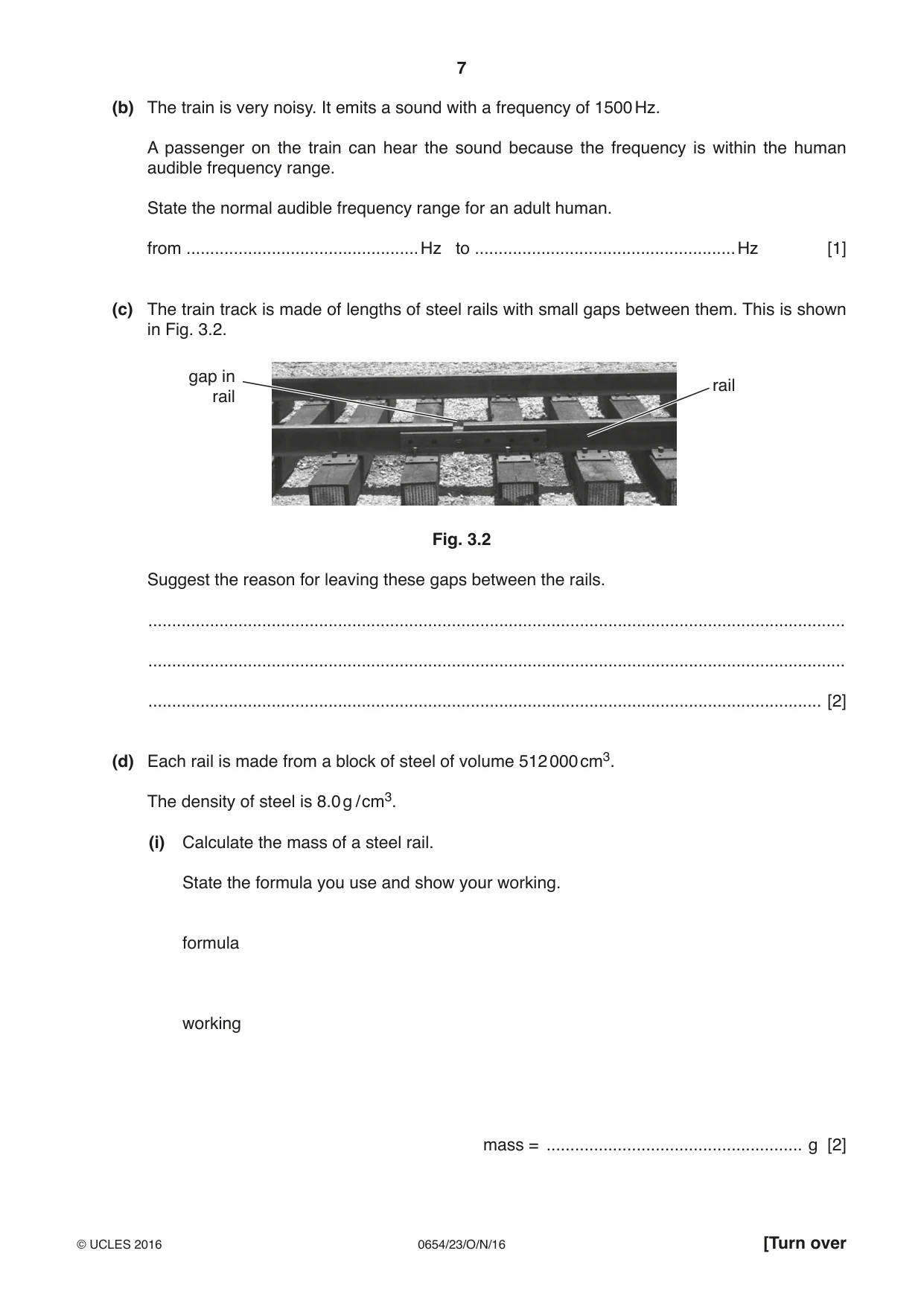 Cambridge IGCSE Sciences - Co-ordinated (Double) 0654 2016 Oct/Nov Paper 2 · Variant 3 question paper, page 7 of 28