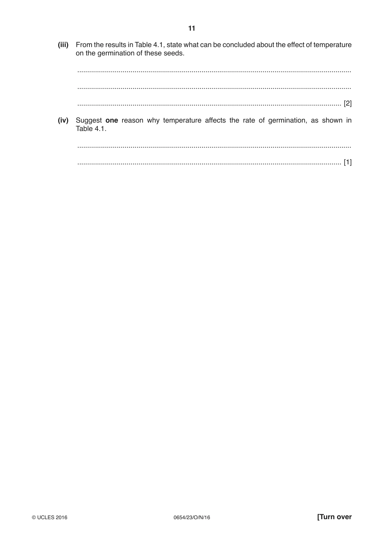 Cambridge IGCSE Sciences - Co-ordinated (Double) 0654 2016 Oct/Nov Paper 2 · Variant 3 question paper, page 11 of 28