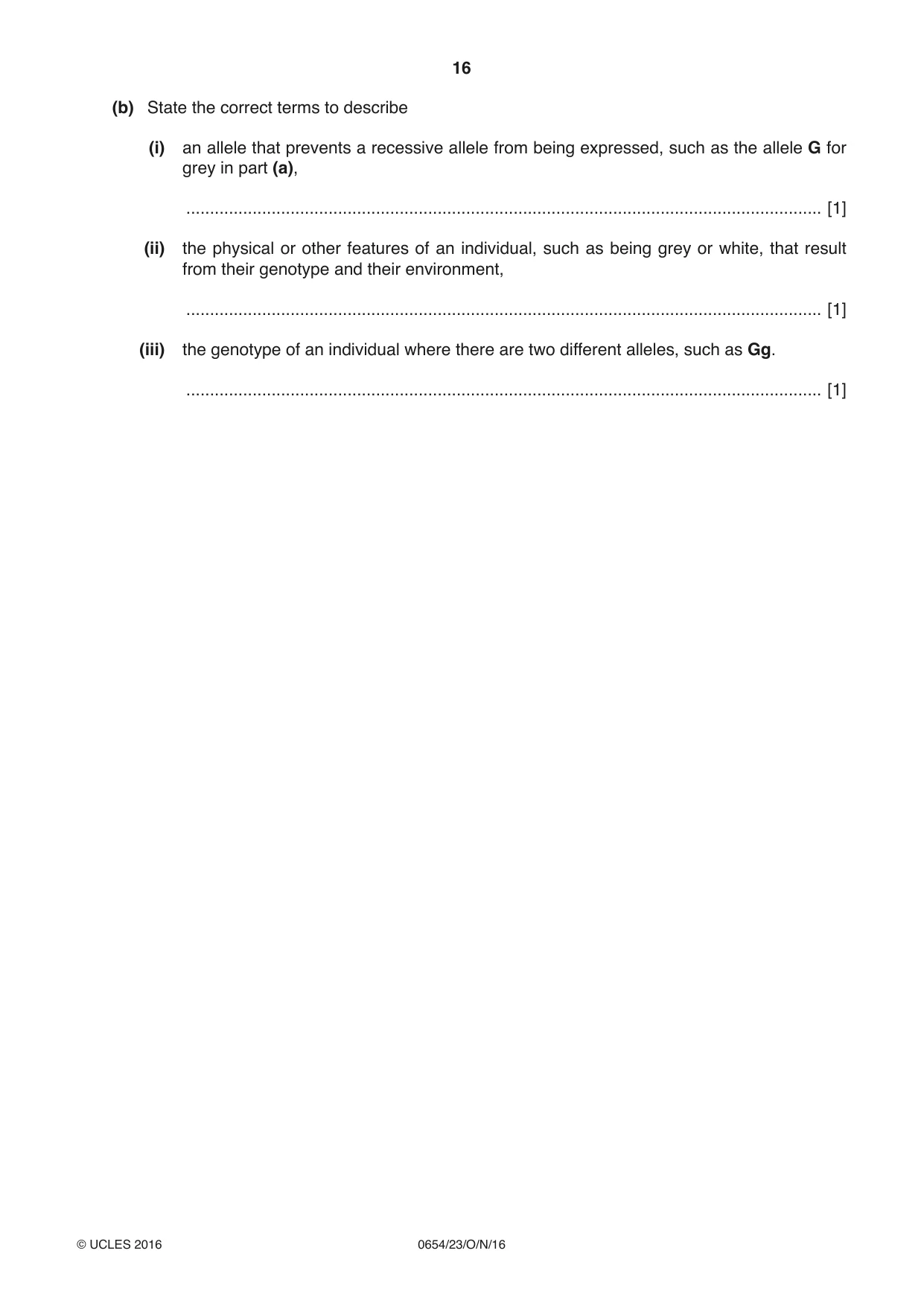 Cambridge IGCSE Sciences - Co-ordinated (Double) 0654 2016 Oct/Nov Paper 2 · Variant 3 question paper, page 16 of 28