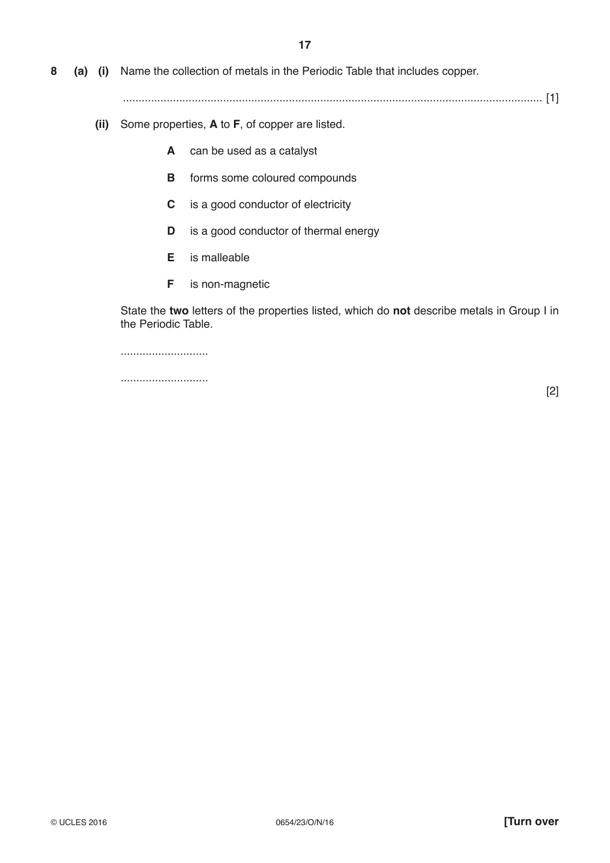 Cambridge IGCSE Sciences - Co-ordinated (Double) 0654 2016 Oct/Nov Paper 2 · Variant 3 question paper, page 17 of 28