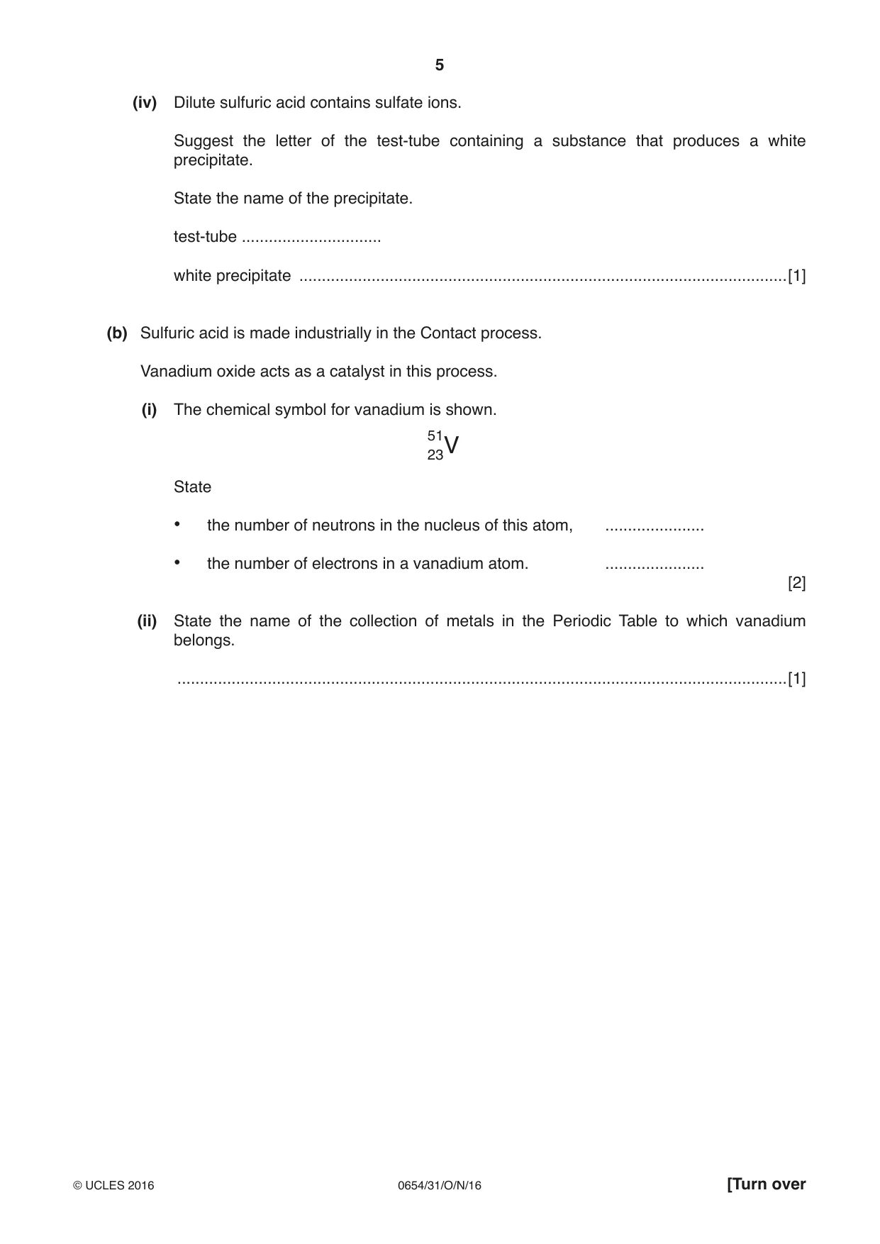 Cambridge IGCSE Sciences - Co-ordinated (Double) 0654 2016 Oct/Nov Paper 3 · Variant 1 question paper, page 5 of 32
