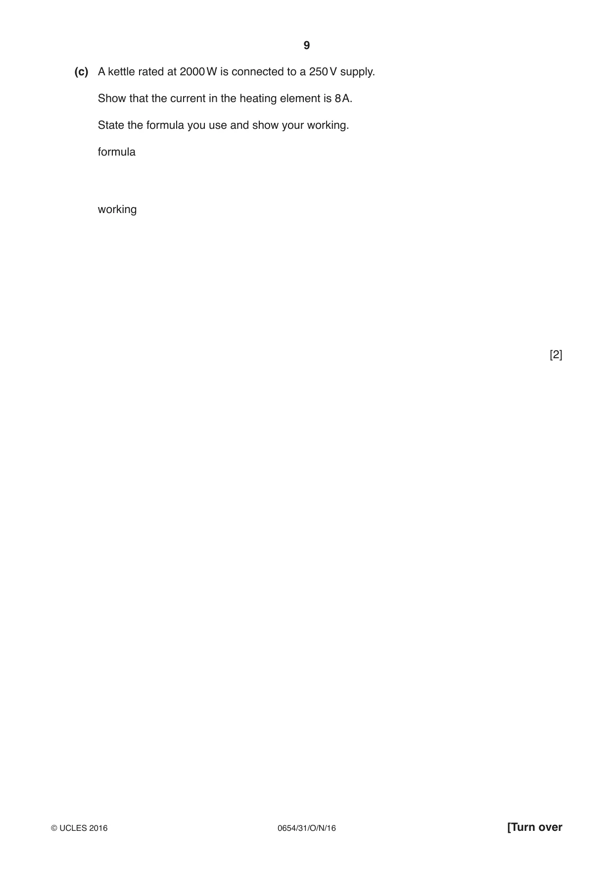 Cambridge IGCSE Sciences - Co-ordinated (Double) 0654 2016 Oct/Nov Paper 3 · Variant 1 question paper, page 9 of 32