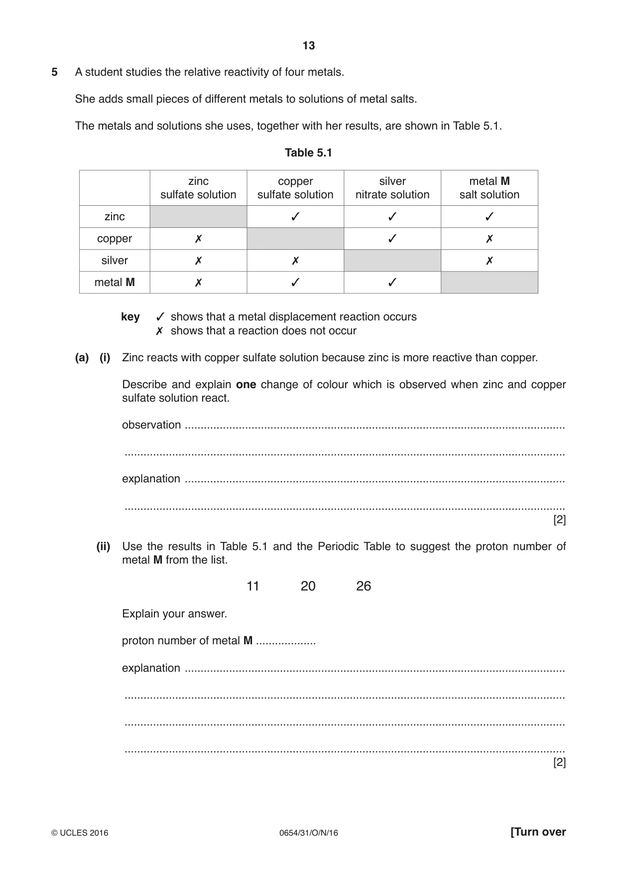 Cambridge IGCSE Sciences - Co-ordinated (Double) 0654 2016 Oct/Nov Paper 3 · Variant 1 question paper, page 13 of 32