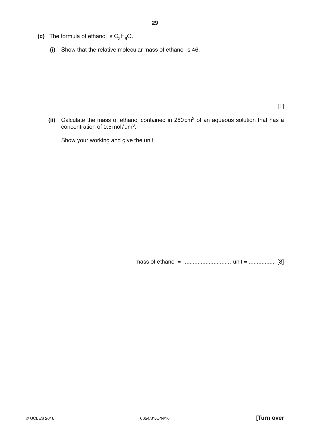 Cambridge IGCSE Sciences - Co-ordinated (Double) 0654 2016 Oct/Nov Paper 3 · Variant 1 question paper, page 29 of 32