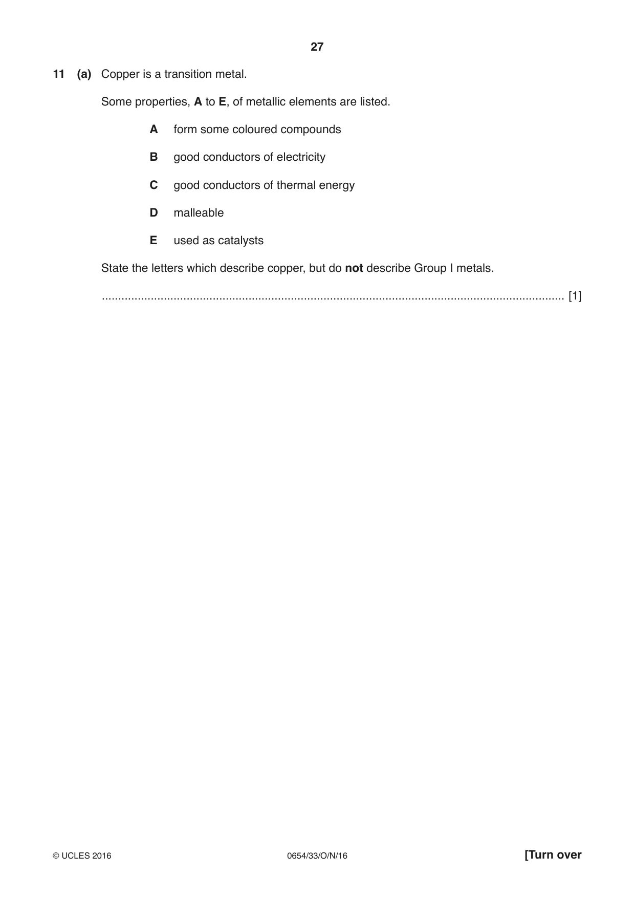 Cambridge IGCSE Sciences - Co-ordinated (Double) 0654 2016 Oct/Nov Paper 3 · Variant 3 question paper, page 27 of 32