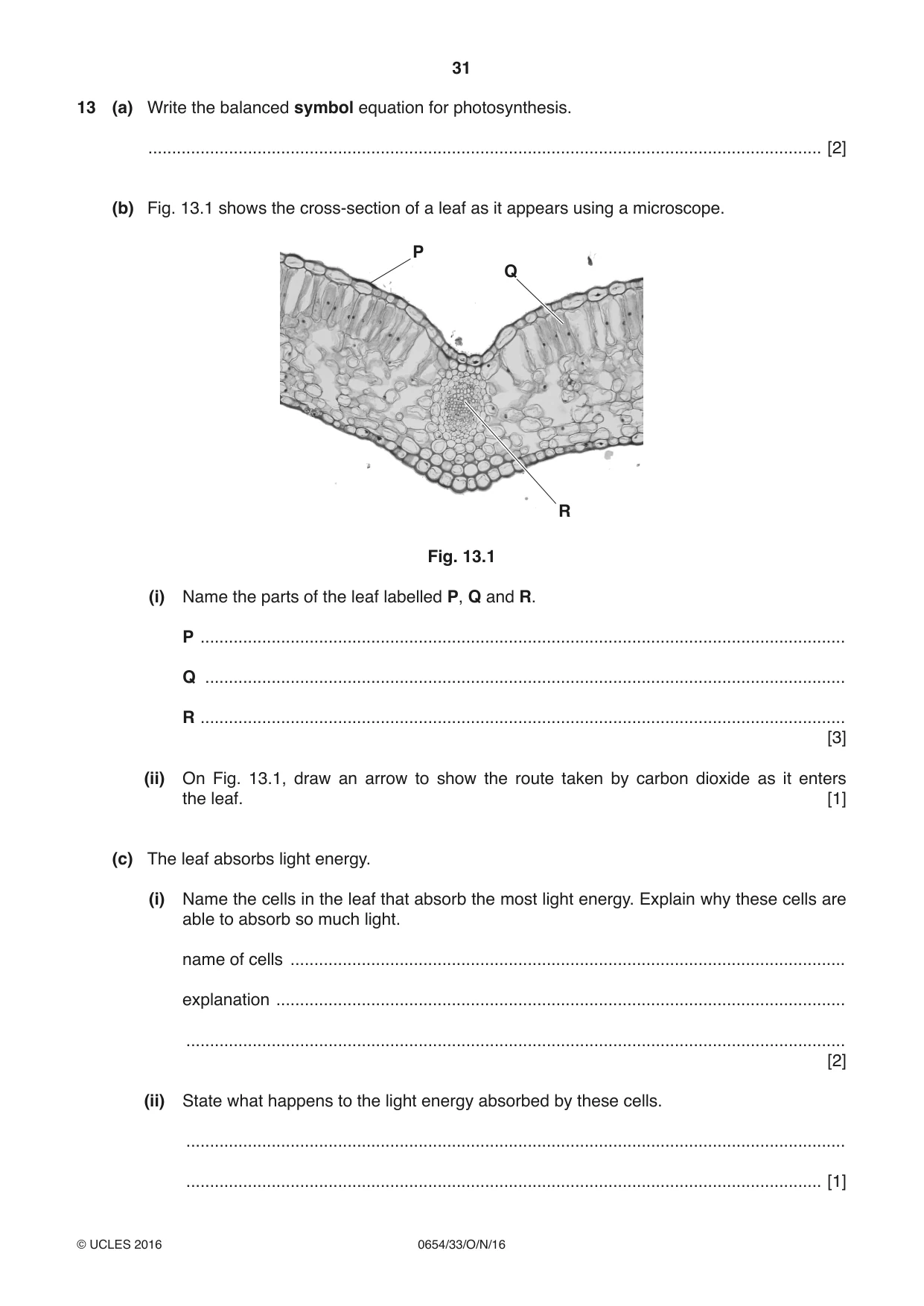Cambridge IGCSE Sciences - Co-ordinated (Double) 0654 2016 Oct/Nov Paper 3 · Variant 3 question paper, page 31 of 32