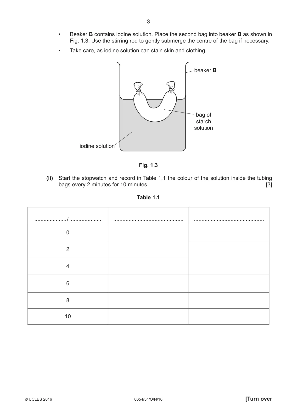Cambridge IGCSE Sciences - Co-ordinated (Double) 0654 2016 Oct/Nov Paper 5 · Variant 1 question paper, page 3 of 16