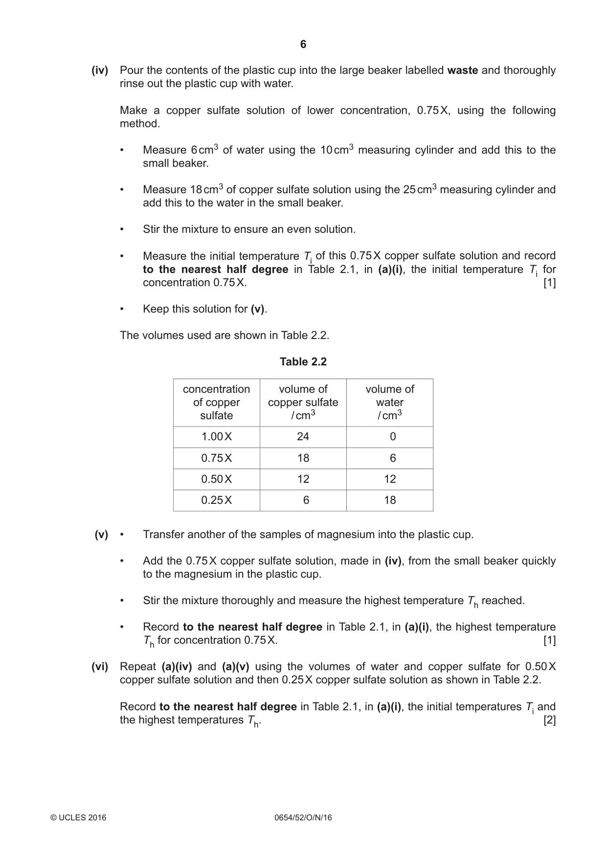 Cambridge IGCSE Sciences - Co-ordinated (Double) 0654 2016 Oct/Nov Paper 5 · Variant 2 question paper, page 6 of 12