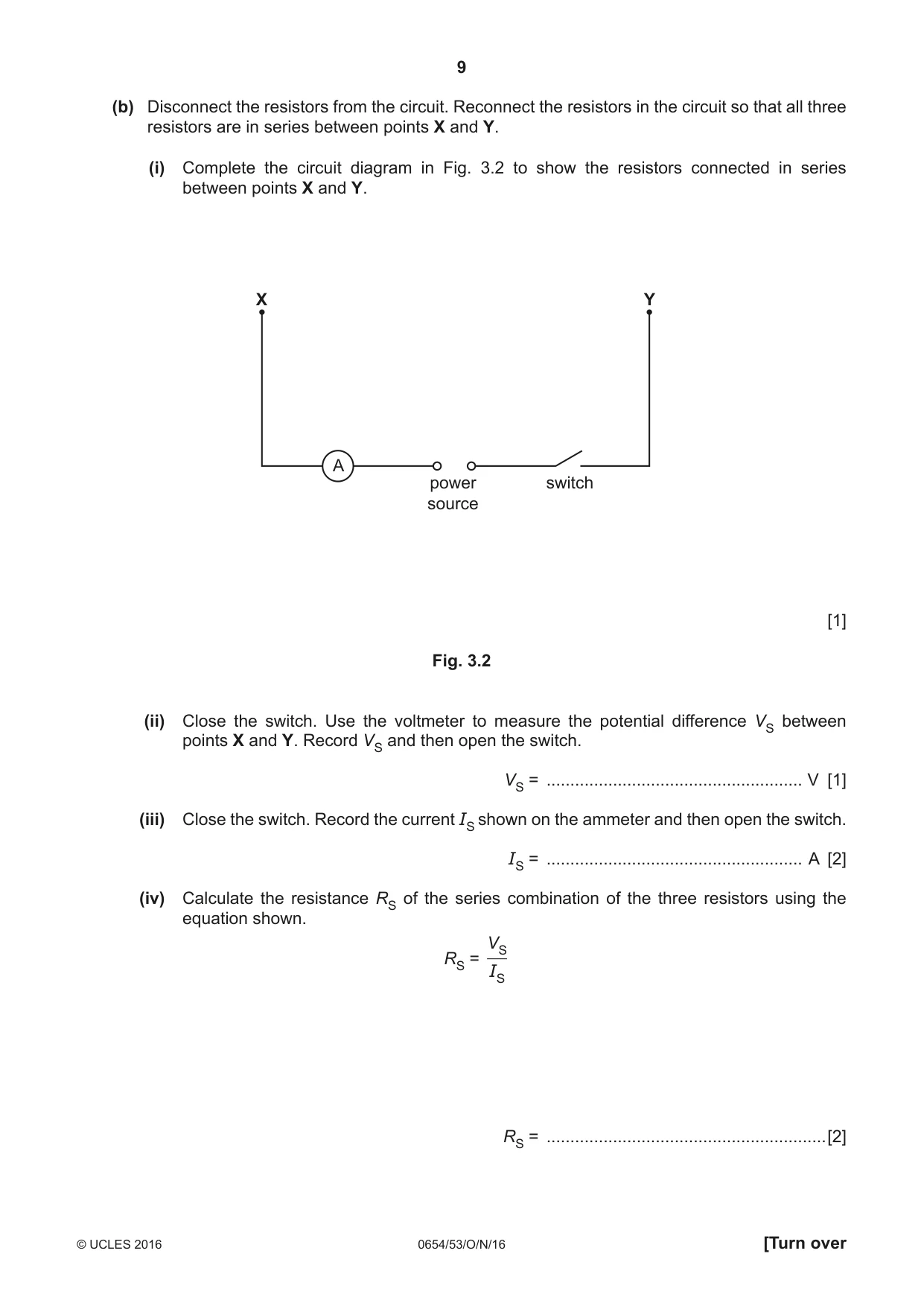 Cambridge IGCSE Sciences - Co-ordinated (Double) 0654 2016 Oct/Nov Paper 5 · Variant 3 question paper, page 9 of 12