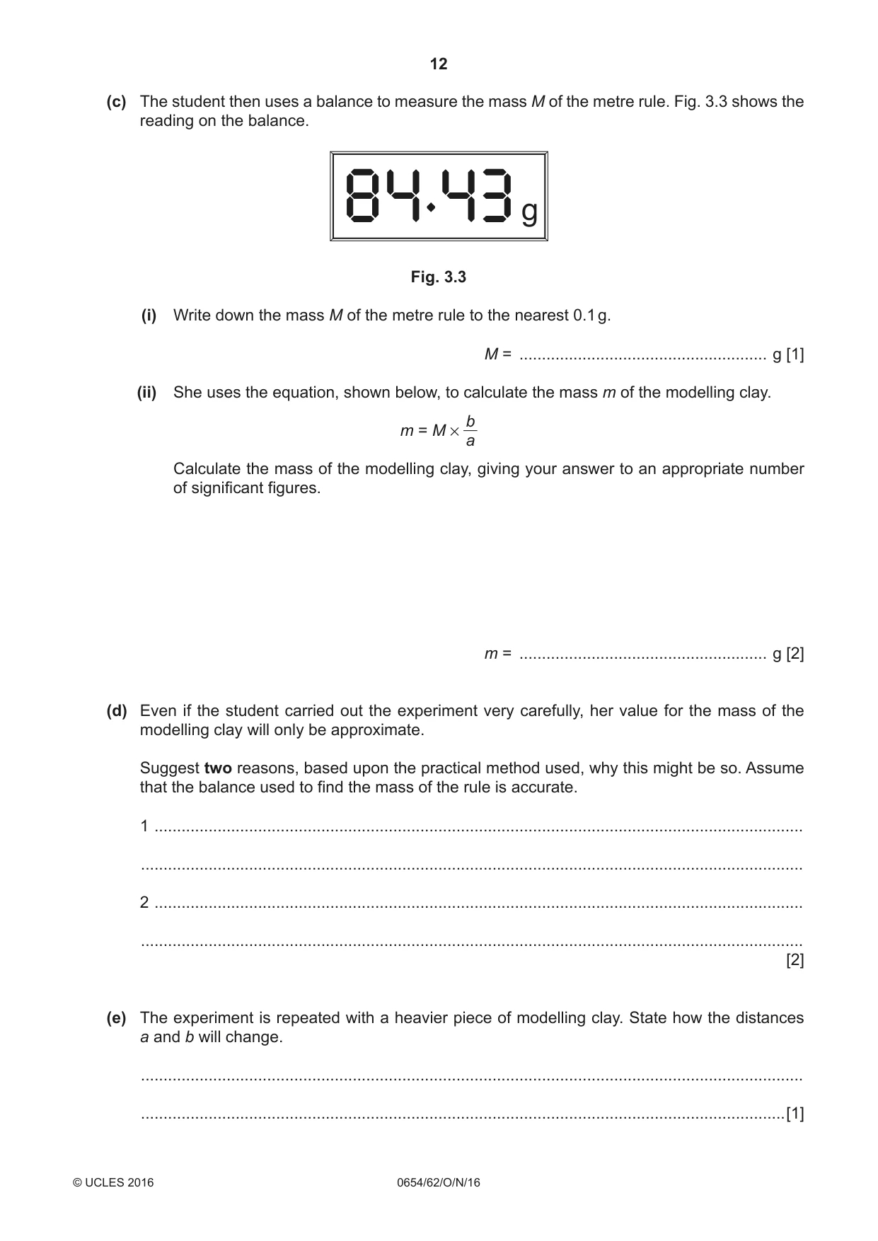 Cambridge IGCSE Sciences - Co-ordinated (Double) 0654 2016 Oct/Nov Paper 6 · Variant 2 question paper, page 12 of 20