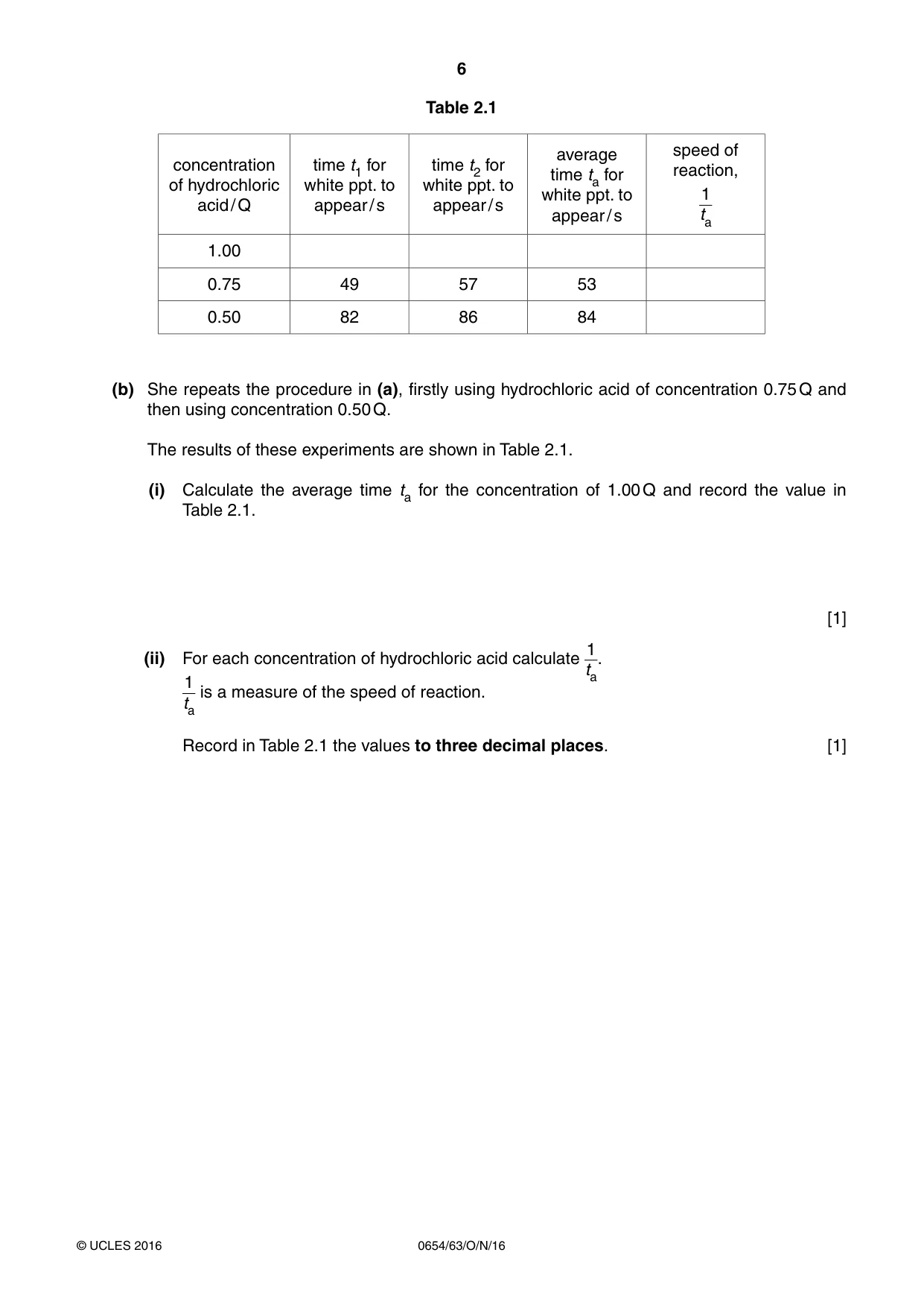 Cambridge IGCSE Sciences - Co-ordinated (Double) 0654 2016 Oct/Nov Paper 6 · Variant 3 question paper, page 6 of 20