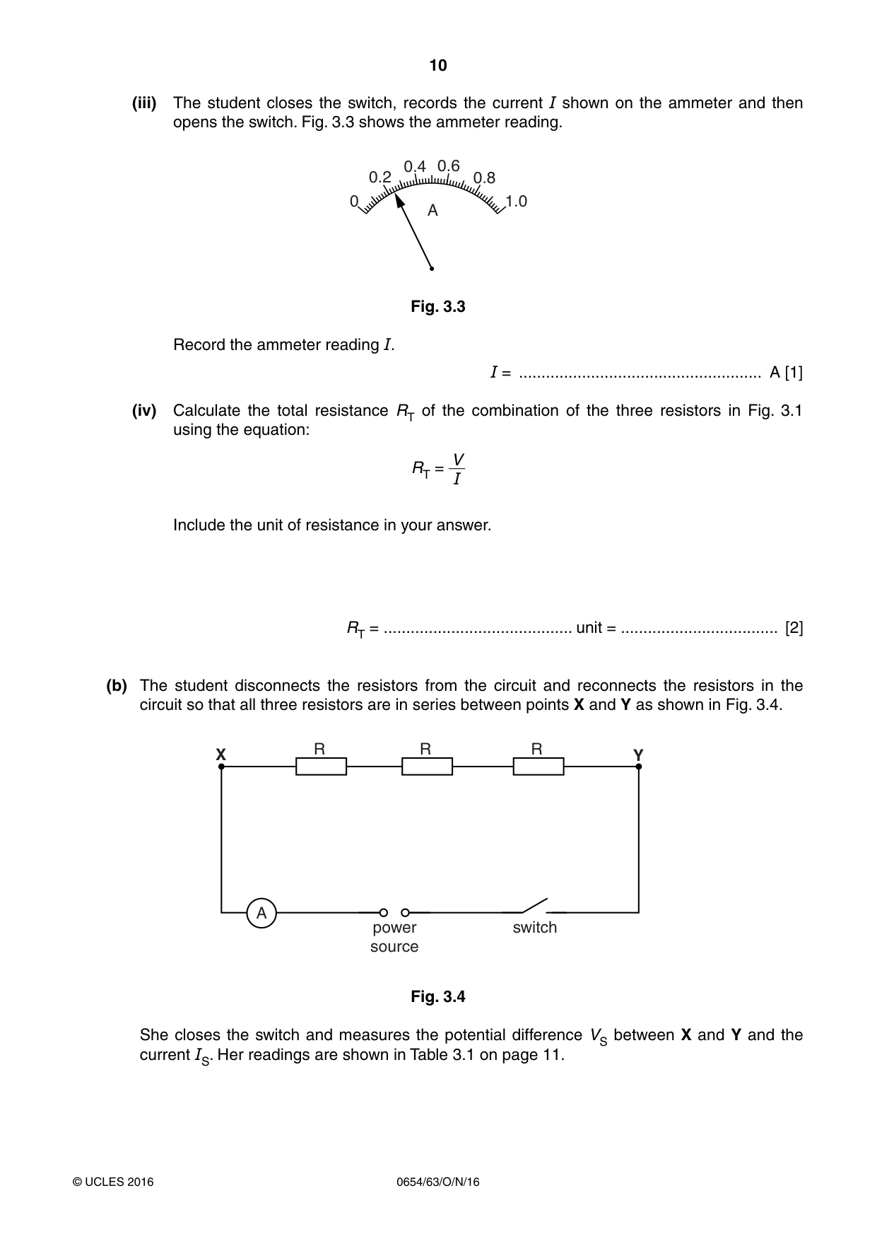Cambridge IGCSE Sciences - Co-ordinated (Double) 0654 2016 Oct/Nov Paper 6 · Variant 3 question paper, page 10 of 20