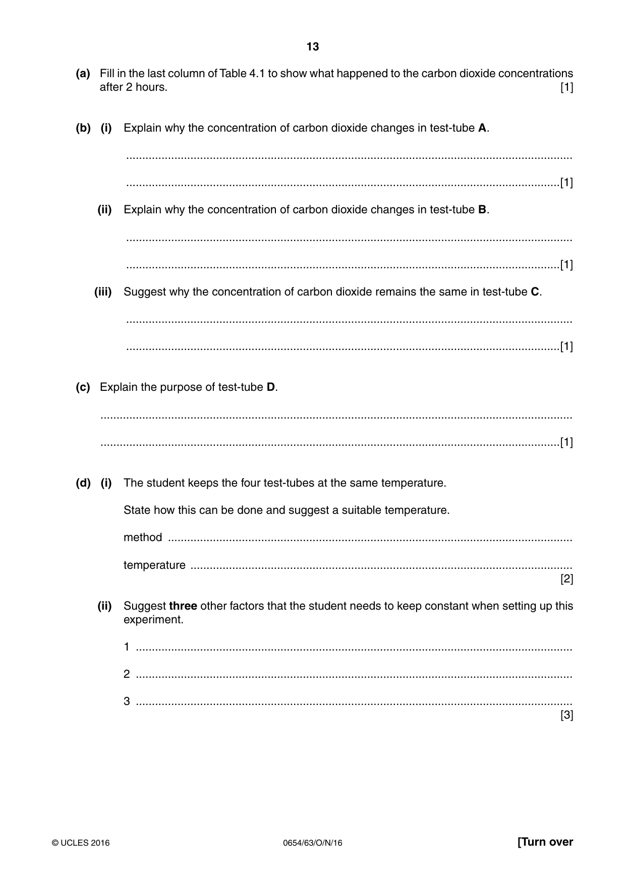 Cambridge IGCSE Sciences - Co-ordinated (Double) 0654 2016 Oct/Nov Paper 6 · Variant 3 question paper, page 13 of 20