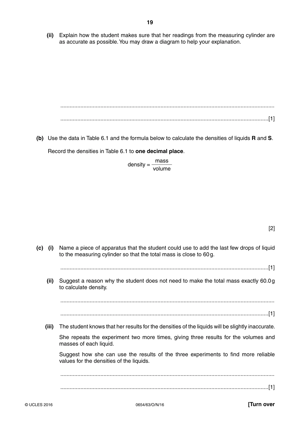 Cambridge IGCSE Sciences - Co-ordinated (Double) 0654 2016 Oct/Nov Paper 6 · Variant 3 question paper, page 19 of 20