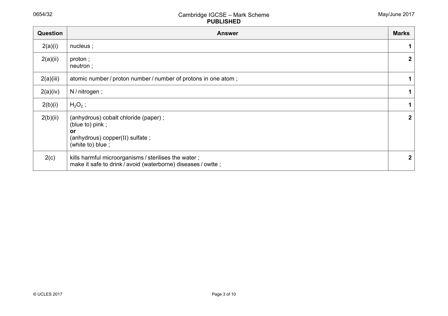 Mark scheme, page 3 of 10