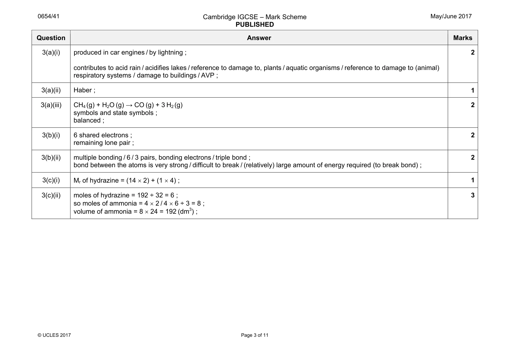 Mark scheme, page 3 of 11