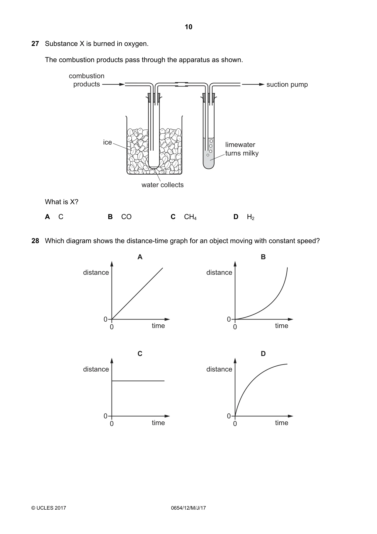 Cambridge IGCSE Sciences - Co-ordinated (Double) 0654 2017 May/June Paper 1 · Variant 2 question paper, page 10 of 16