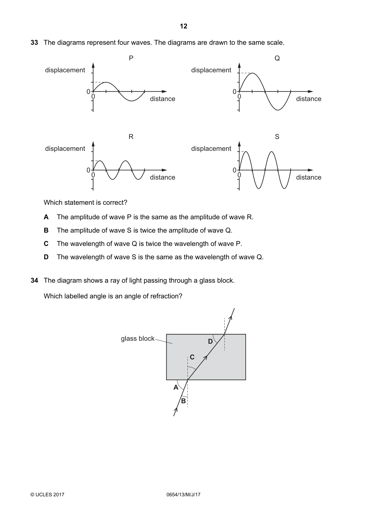 Cambridge IGCSE Sciences - Co-ordinated (Double) 0654 2017 May/June Paper 1 · Variant 3 question paper, page 12 of 16