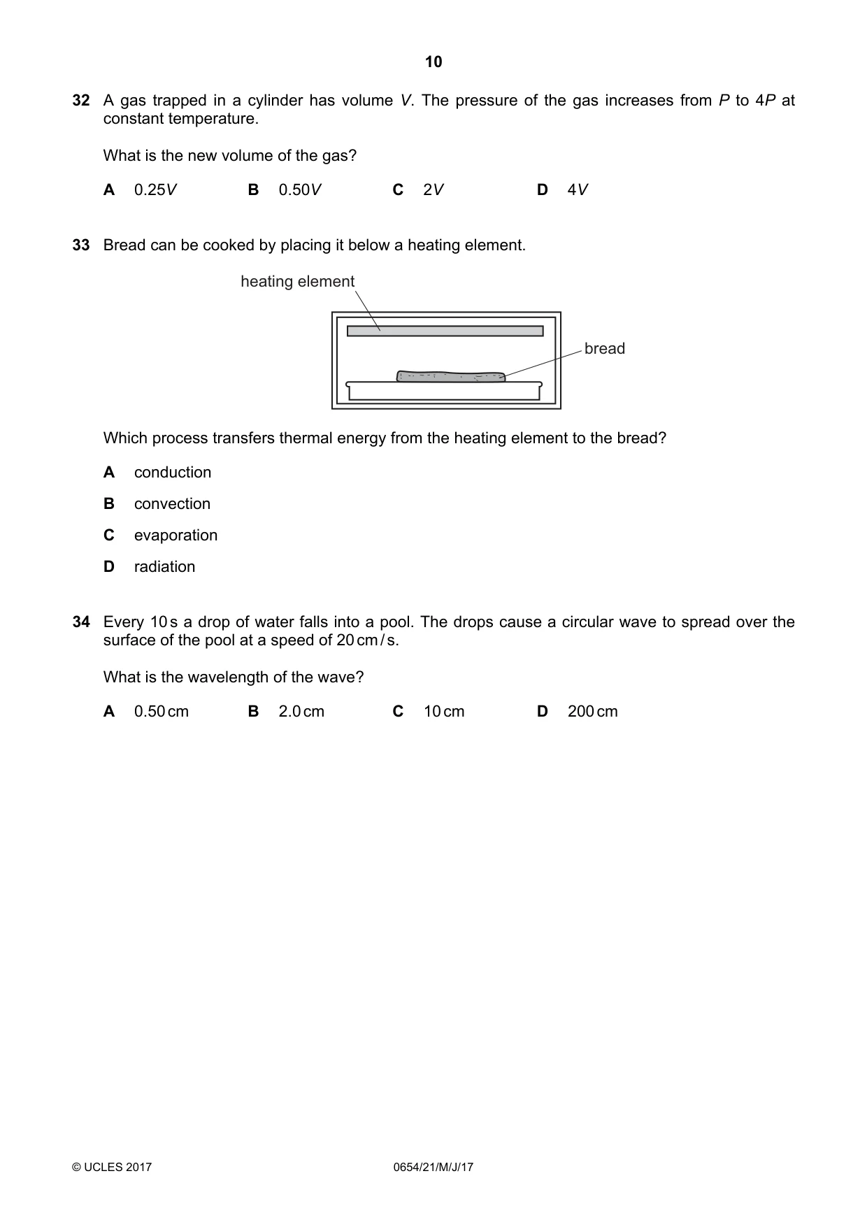 Cambridge IGCSE Sciences - Co-ordinated (Double) 0654 2017 May/June Paper 2 · Variant 1 question paper, page 10 of 16