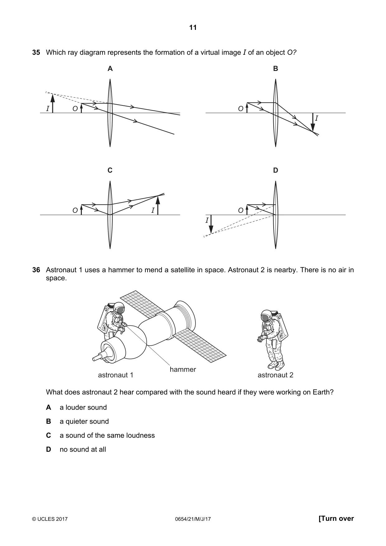 Cambridge IGCSE Sciences - Co-ordinated (Double) 0654 2017 May/June Paper 2 · Variant 1 question paper, page 11 of 16