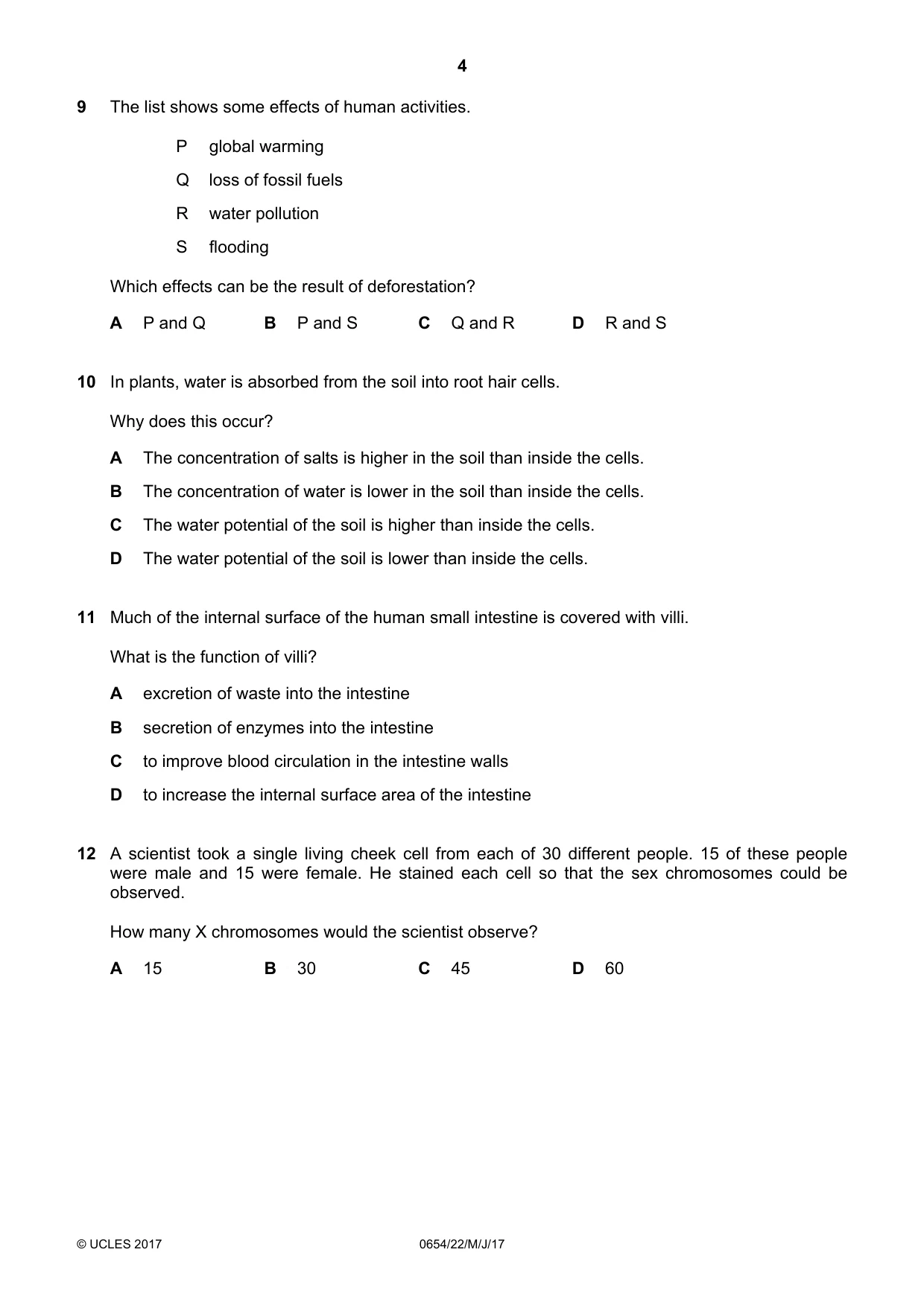 Cambridge IGCSE Sciences - Co-ordinated (Double) 0654 2017 May/June Paper 2 · Variant 2 question paper, page 4 of 16