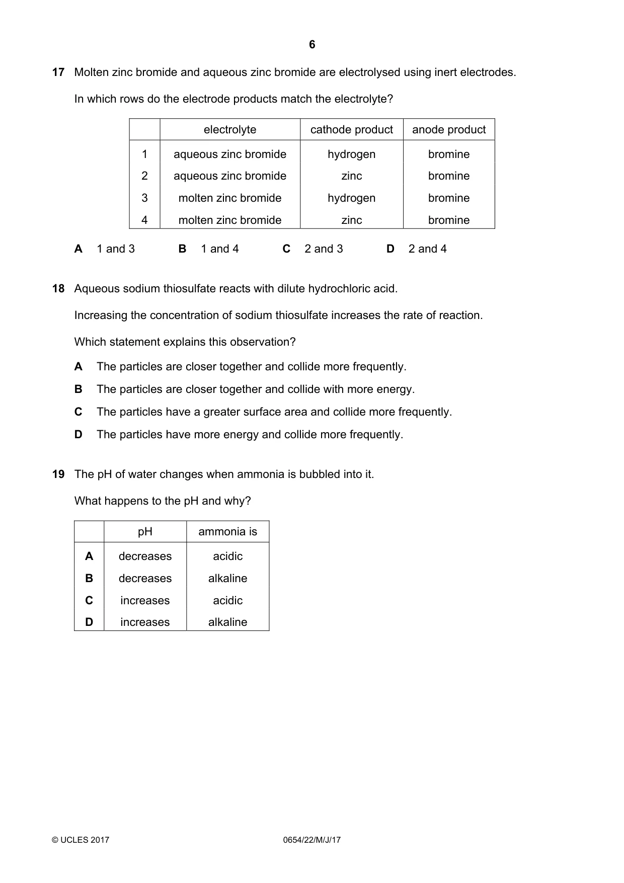 Cambridge IGCSE Sciences - Co-ordinated (Double) 0654 2017 May/June Paper 2 · Variant 2 question paper, page 6 of 16