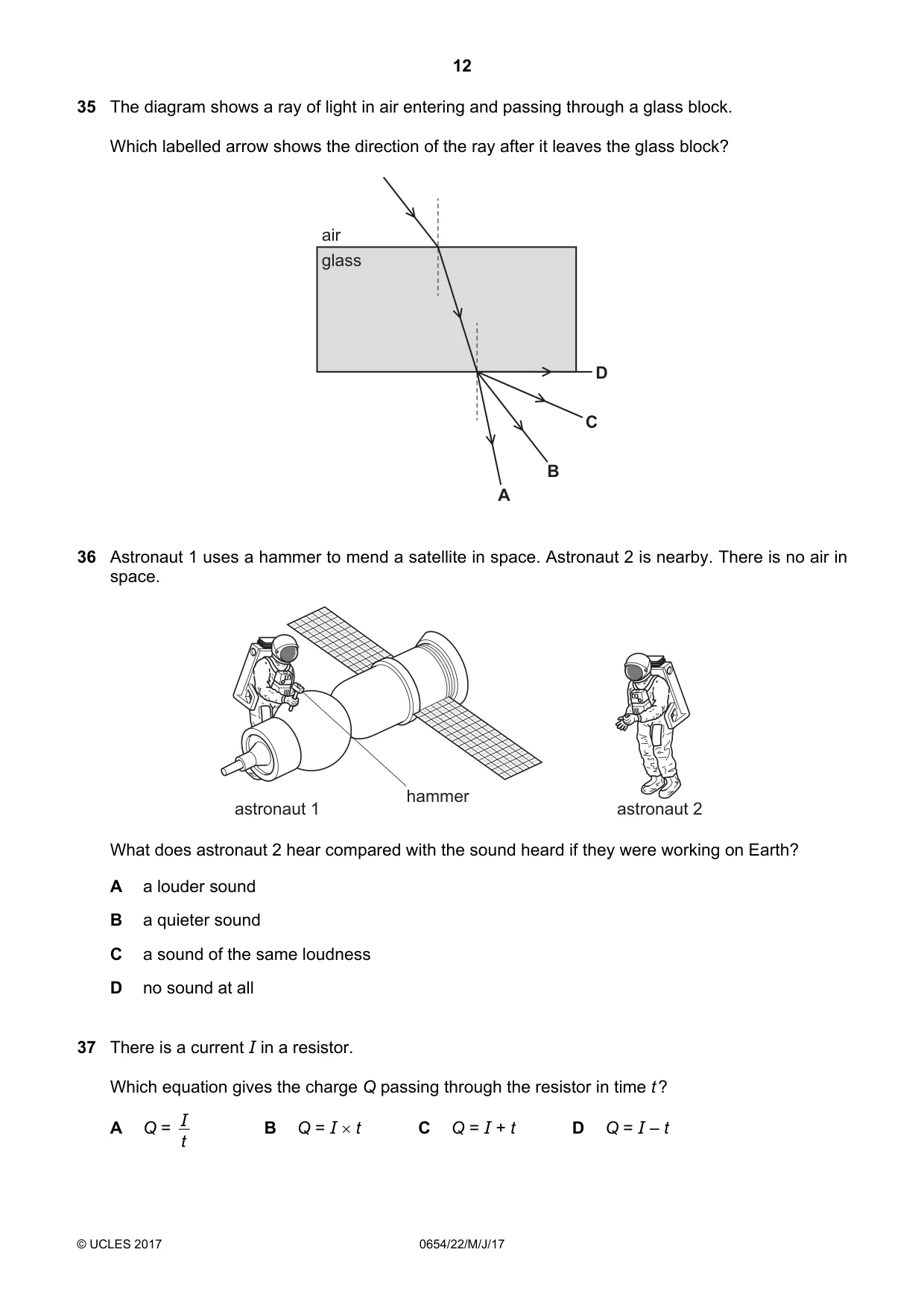 Cambridge IGCSE Sciences - Co-ordinated (Double) 0654 2017 May/June Paper 2 · Variant 2 question paper, page 12 of 16
