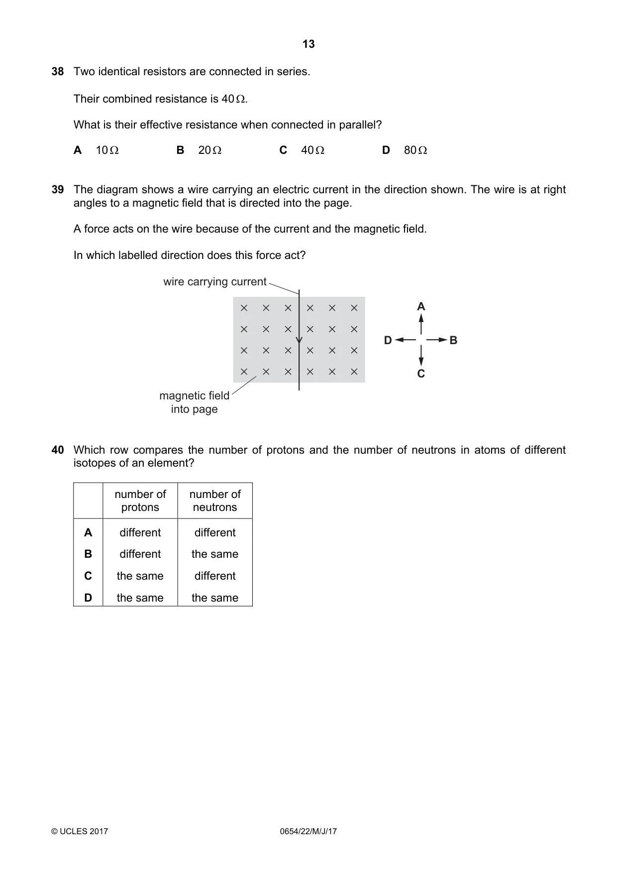 Cambridge IGCSE Sciences - Co-ordinated (Double) 0654 2017 May/June Paper 2 · Variant 2 question paper, page 13 of 16