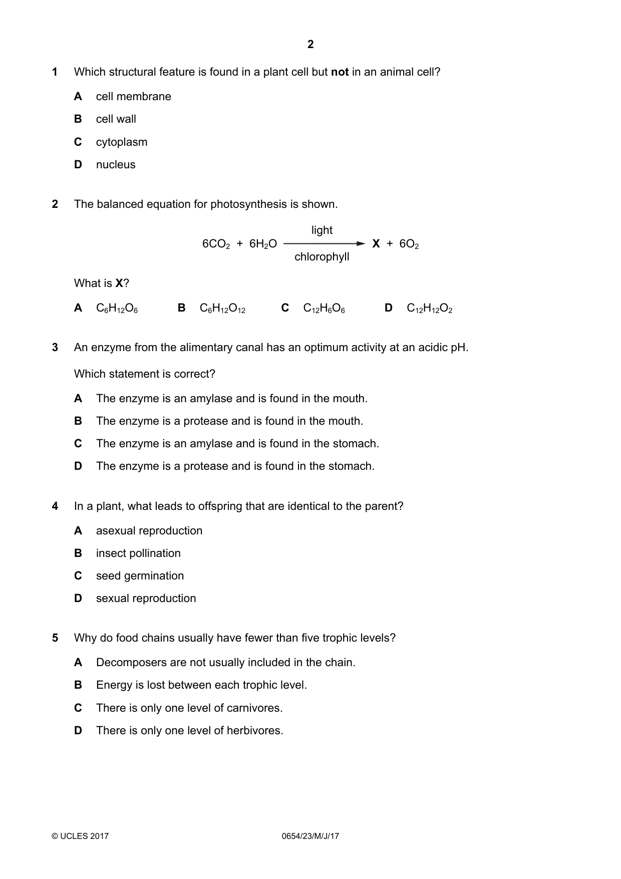 Cambridge IGCSE Sciences - Co-ordinated (Double) 0654 2017 May/June Paper 2 · Variant 3 question paper, page 2 of 16