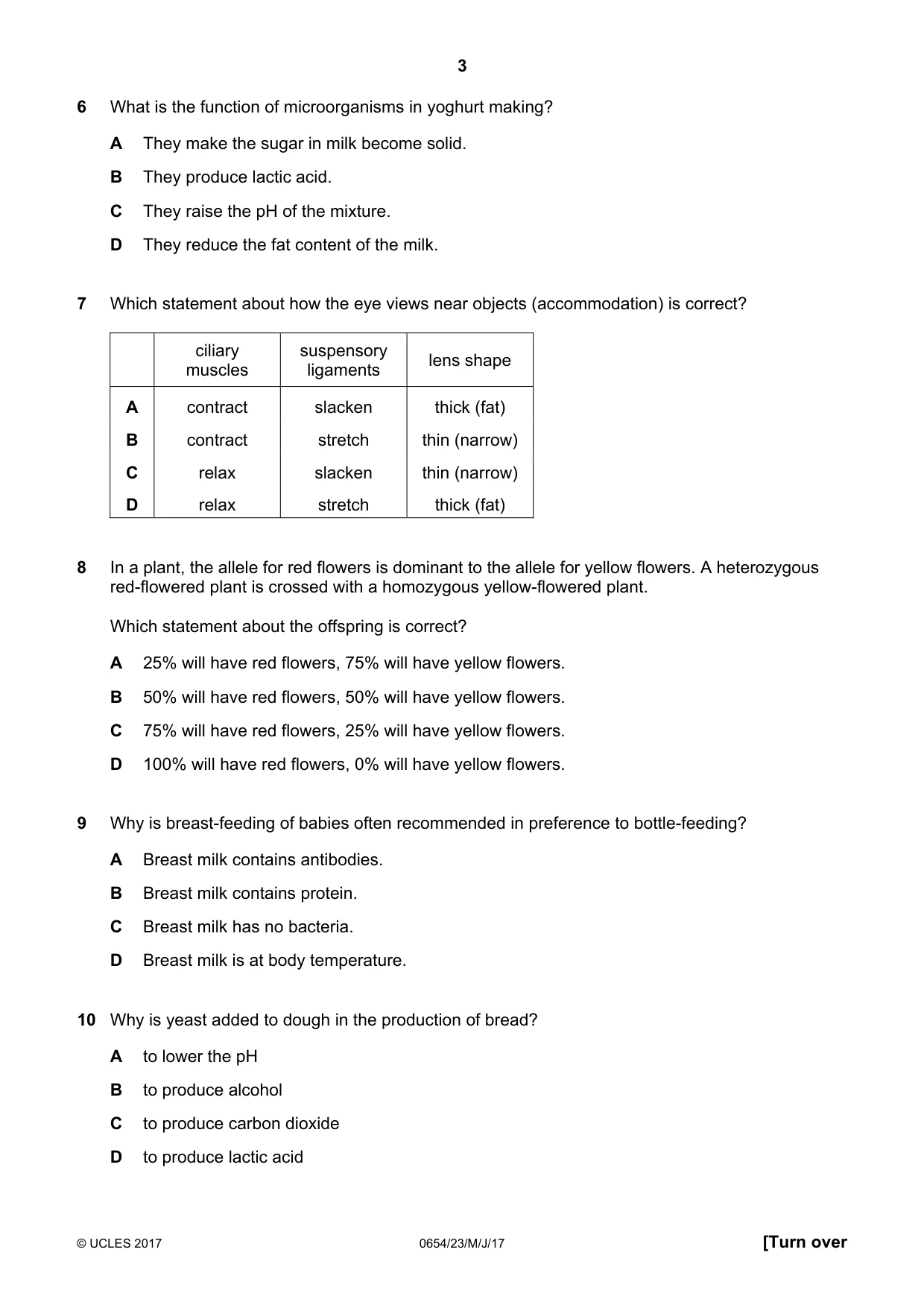 Cambridge IGCSE Sciences - Co-ordinated (Double) 0654 2017 May/June Paper 2 · Variant 3 question paper, page 3 of 16
