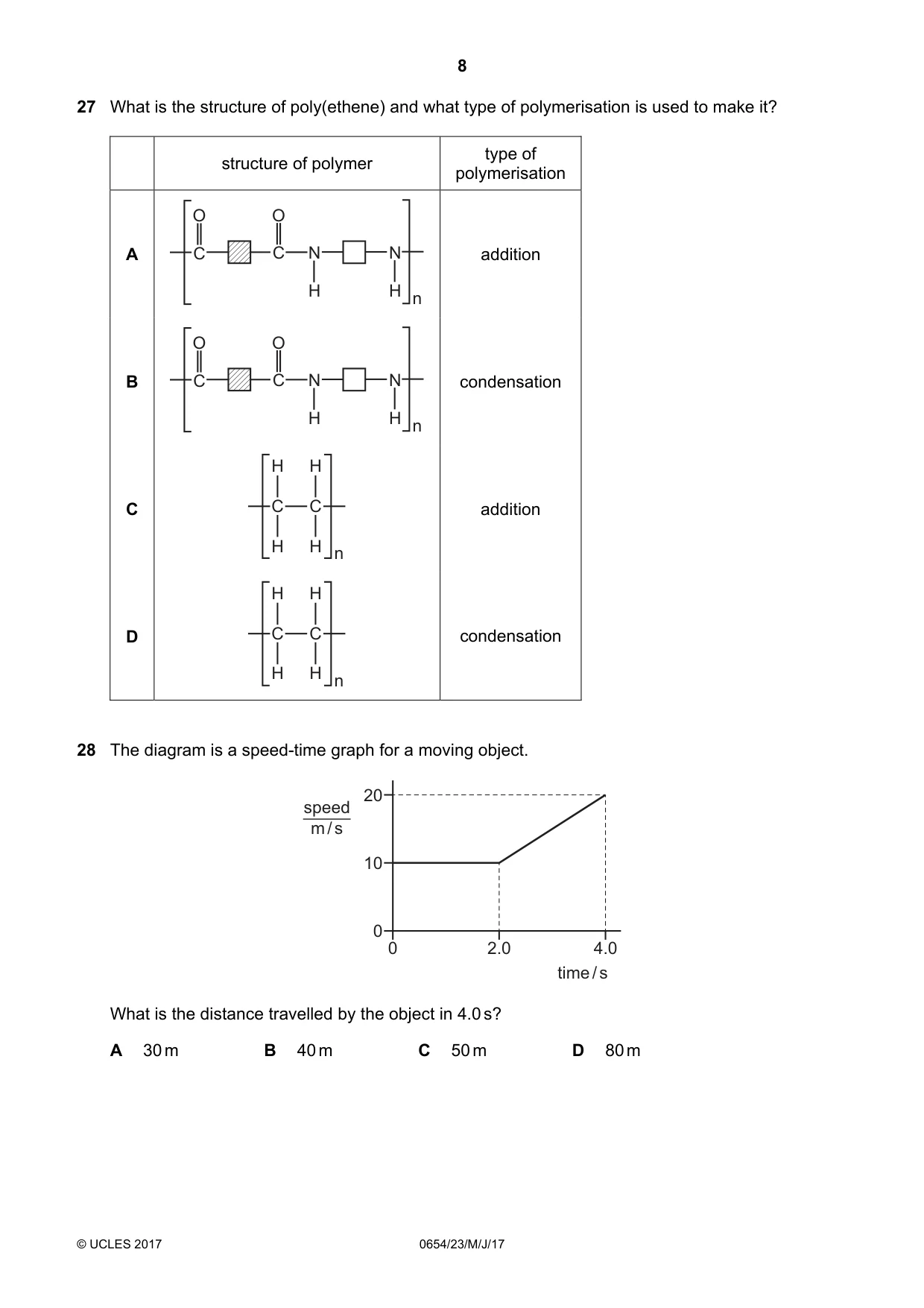 Cambridge IGCSE Sciences - Co-ordinated (Double) 0654 2017 May/June Paper 2 · Variant 3 question paper, page 8 of 16