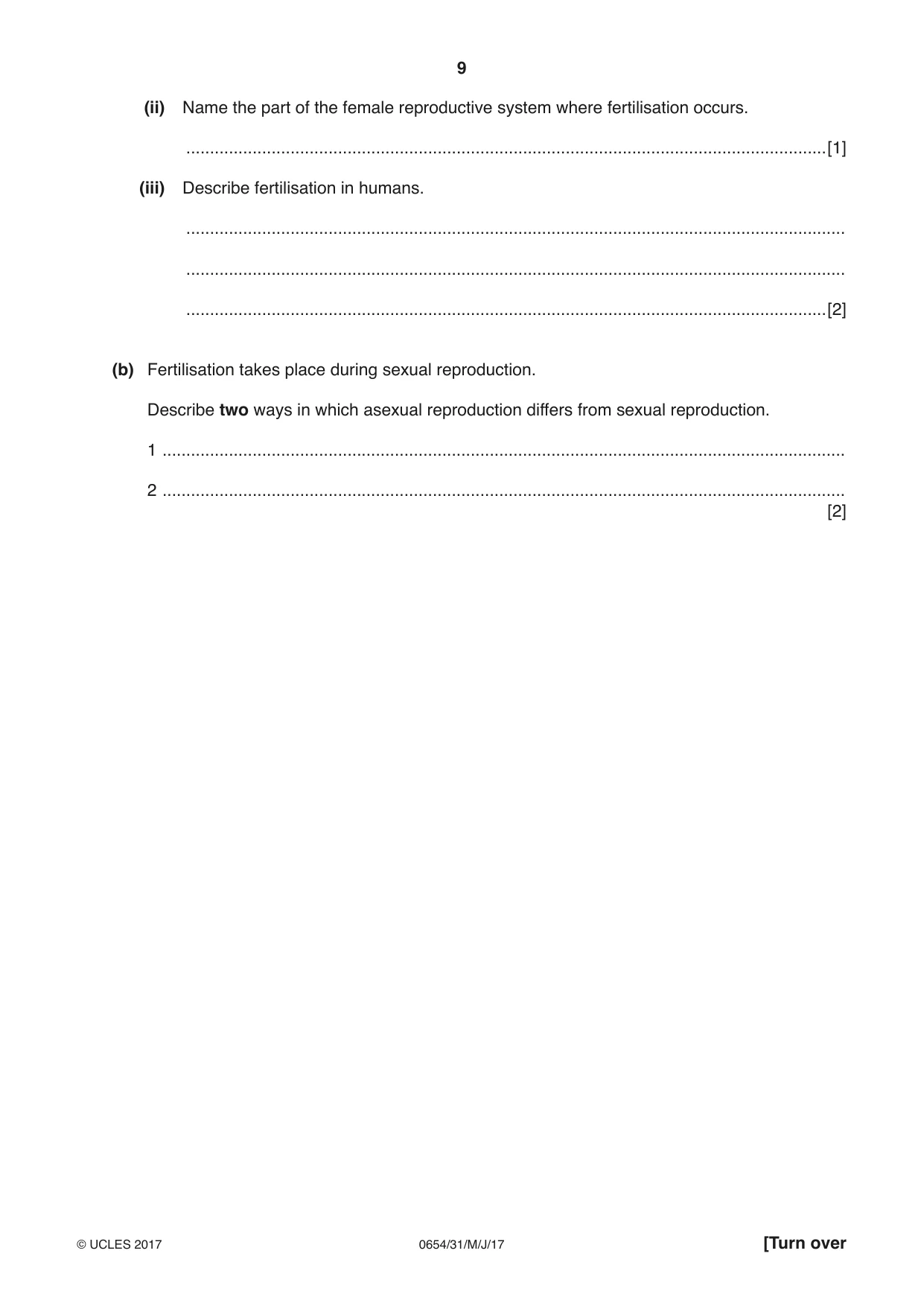 Cambridge IGCSE Sciences - Co-ordinated (Double) 0654 2017 May/June Paper 3 · Variant 1 question paper, page 9 of 28