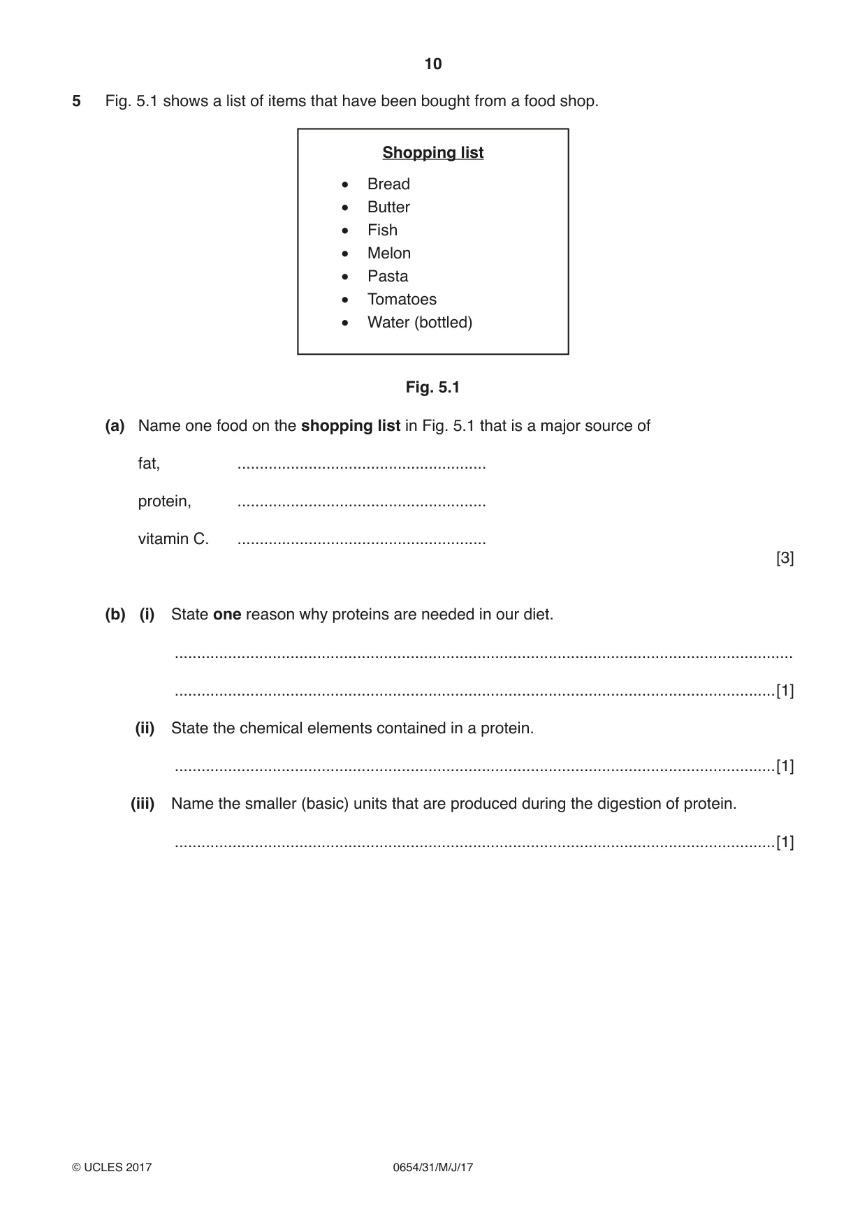 Cambridge IGCSE Sciences - Co-ordinated (Double) 0654 2017 May/June Paper 3 · Variant 1 question paper, page 10 of 28