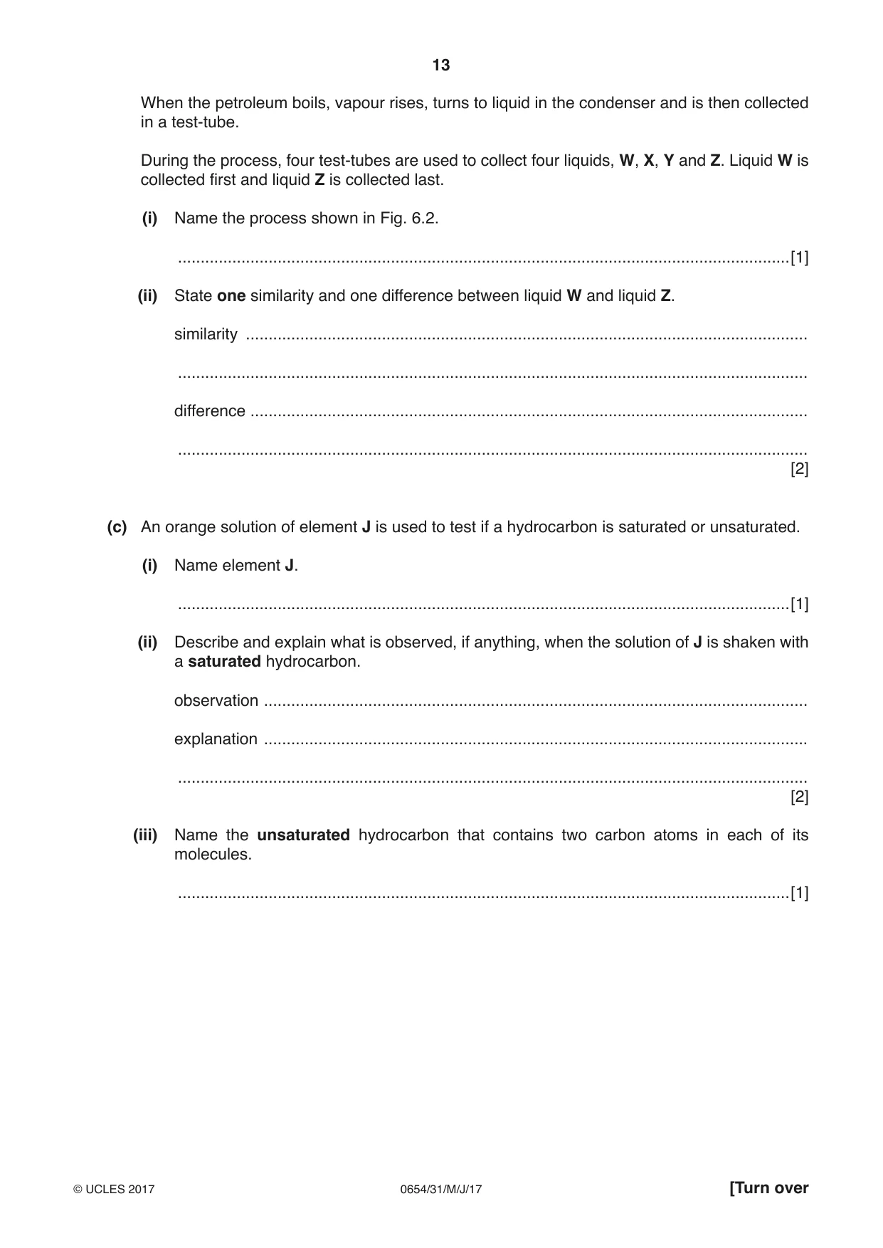 Cambridge IGCSE Sciences - Co-ordinated (Double) 0654 2017 May/June Paper 3 · Variant 1 question paper, page 13 of 28