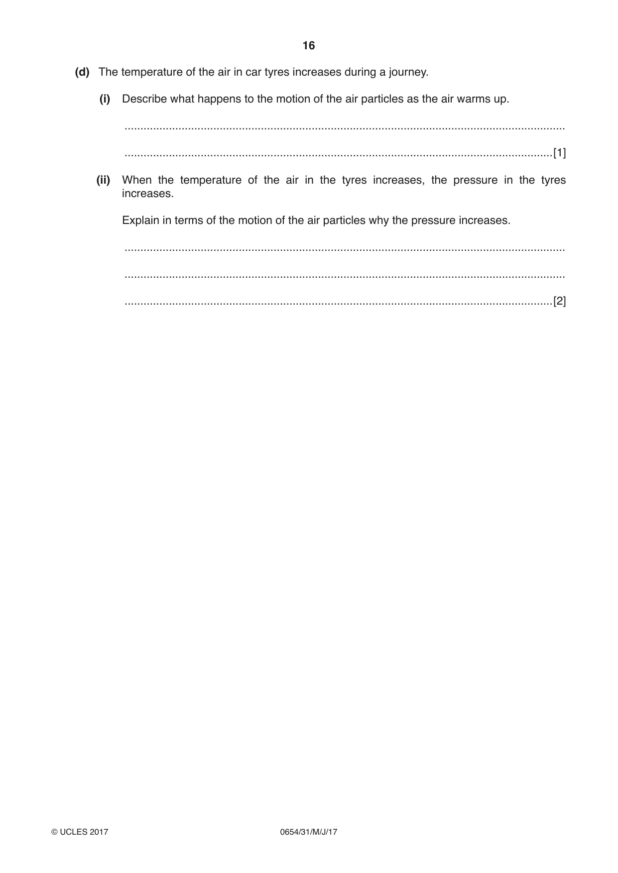 Cambridge IGCSE Sciences - Co-ordinated (Double) 0654 2017 May/June Paper 3 · Variant 1 question paper, page 16 of 28
