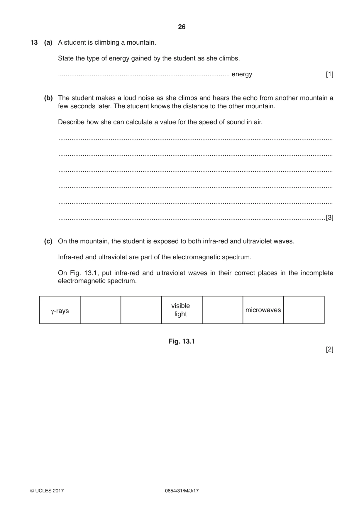 Cambridge IGCSE Sciences - Co-ordinated (Double) 0654 2017 May/June Paper 3 · Variant 1 question paper, page 26 of 28